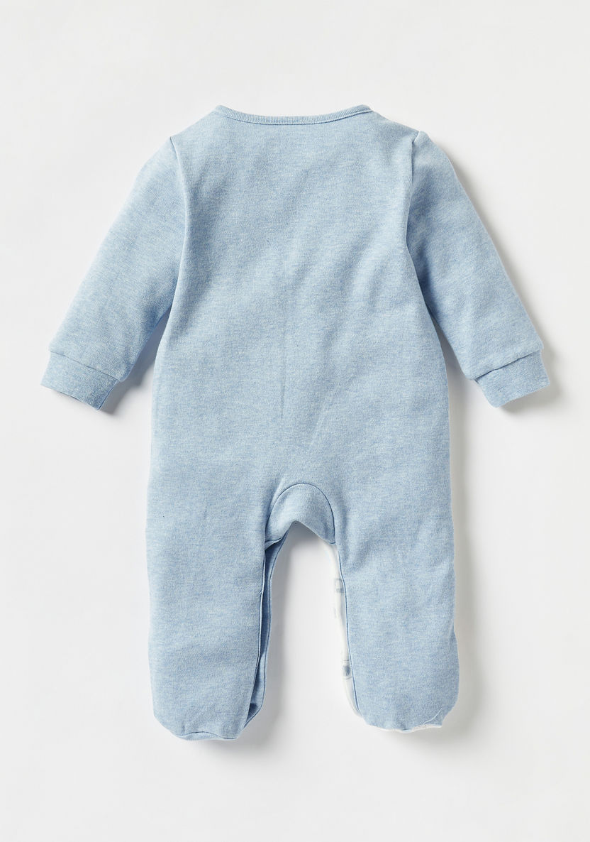 Juniors Elephant Print Sleepsuit with Long Sleeves and Snap Button Closure-Sleepsuits-image-1