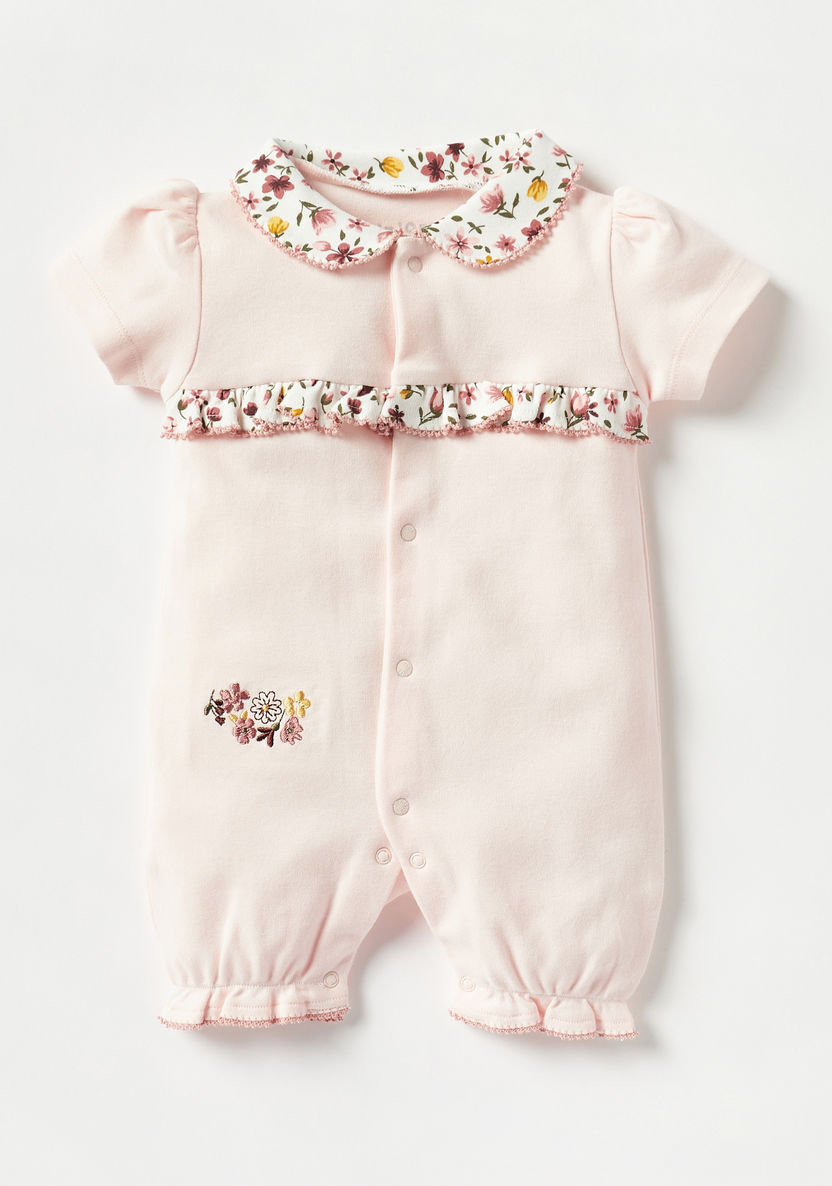 Juniors Embroidered Romper with Ruffles-Rompers%2C Dungarees and Jumpsuits-image-0