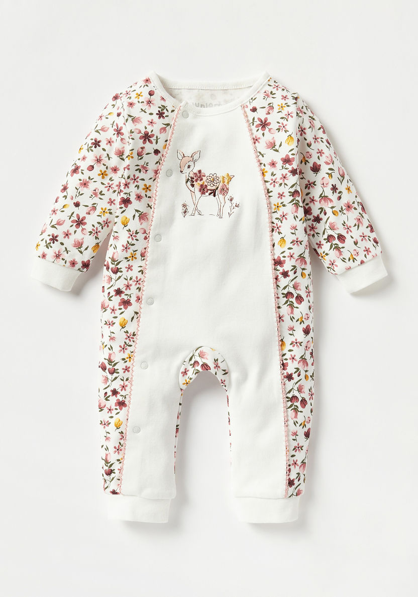 Juniors Panelled Sleepsuit with Button Closure-Sleepsuits-image-0