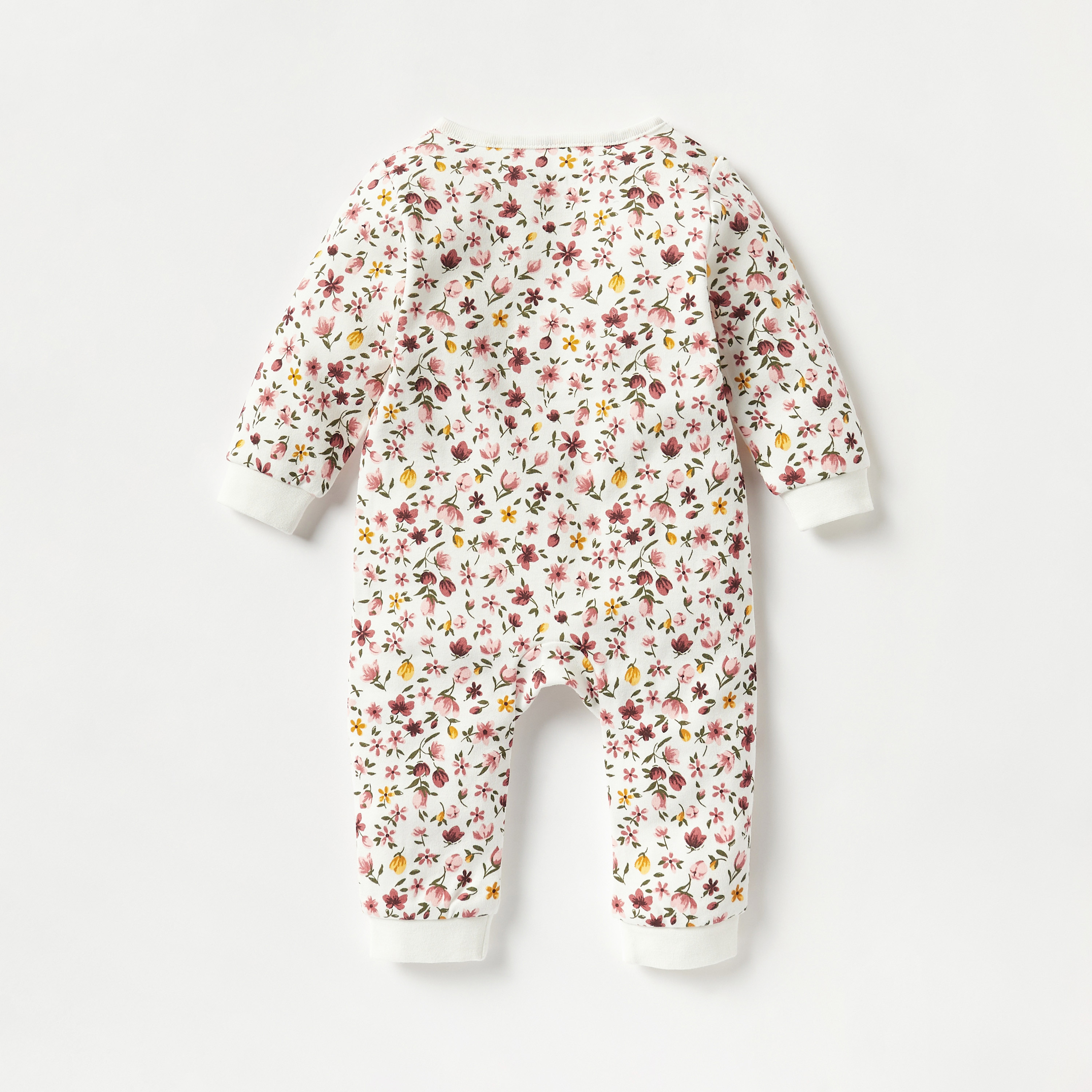 Juniors Panelled Sleepsuit with Button Closure-baby-girls-clothing-nightwear-sleepsuits-image-2