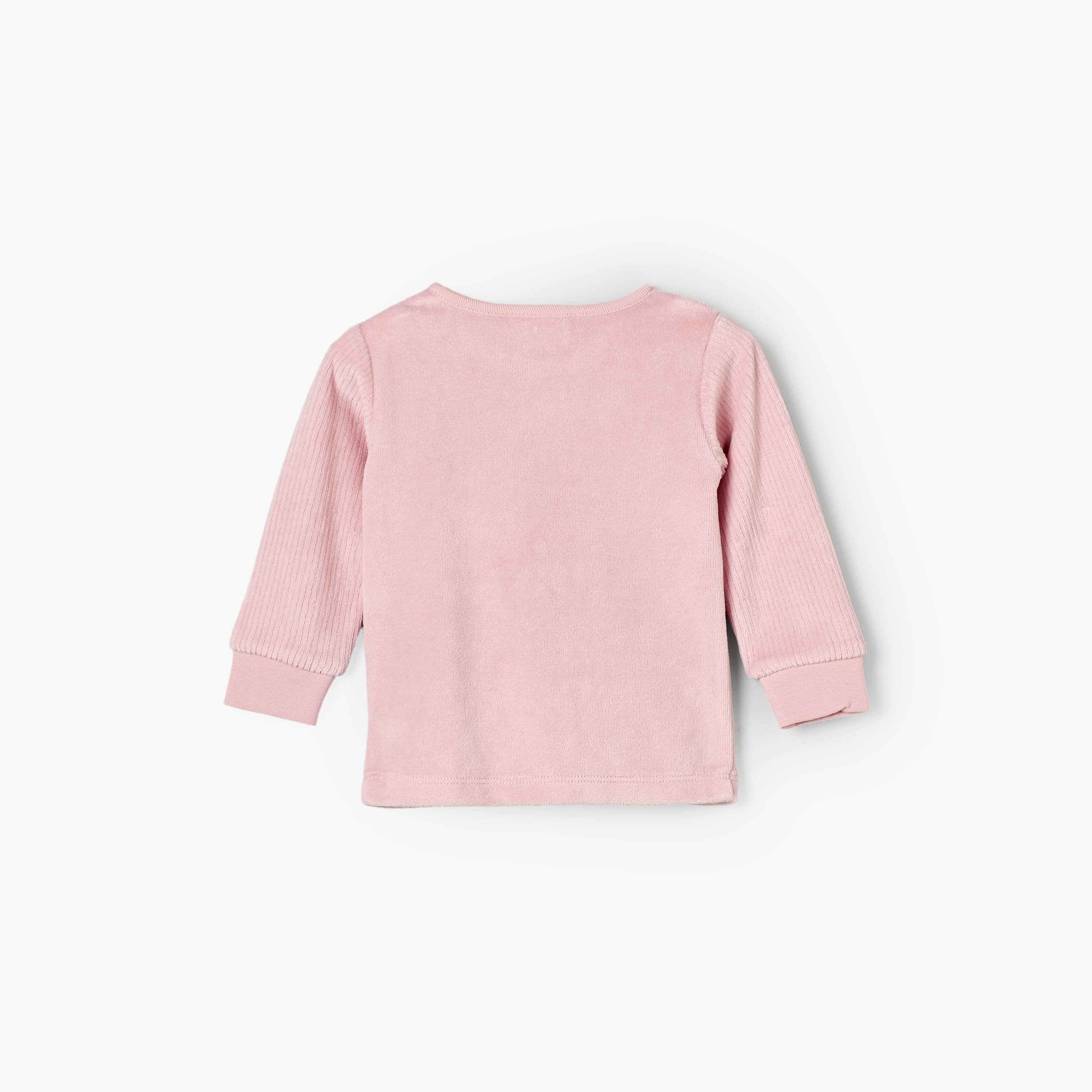 طقم بيجاما قطيفة بأكمام طويلة وبياقة مستديرة وبزخارف ثعلب من جونيورز-baby-girls-clothing-winterwear-pyjamasets-image-5