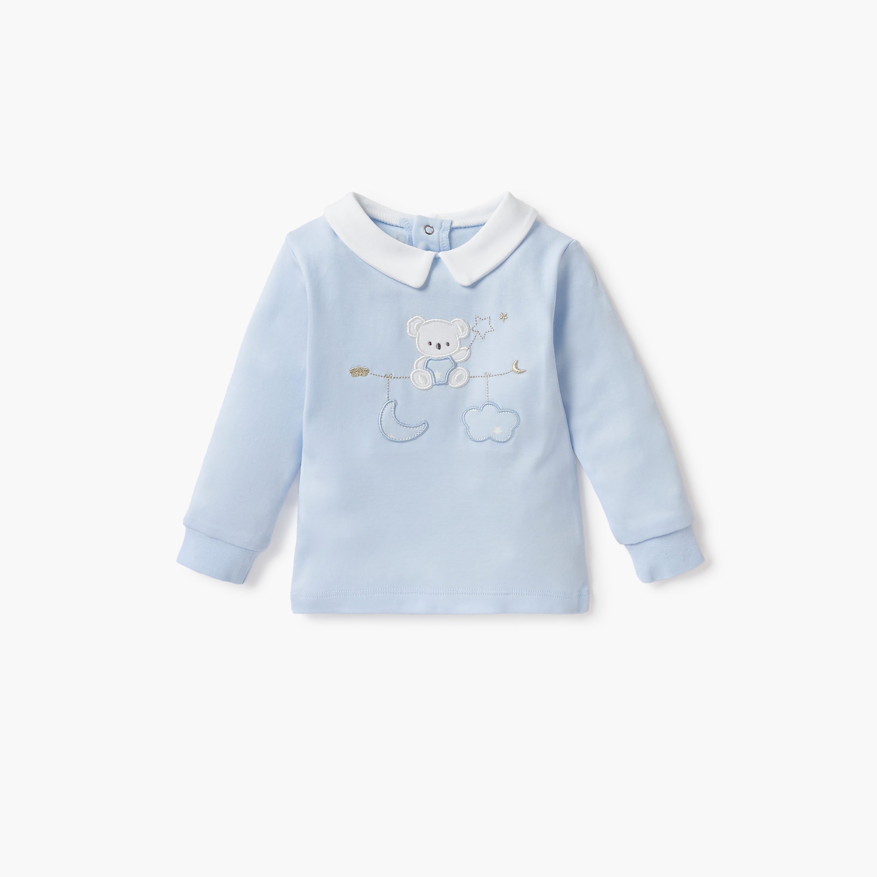 Giggles Applique Detail T-shirt and Pyjama Set-baby-boys-clothing-nightwear-pyjamasets-image-2