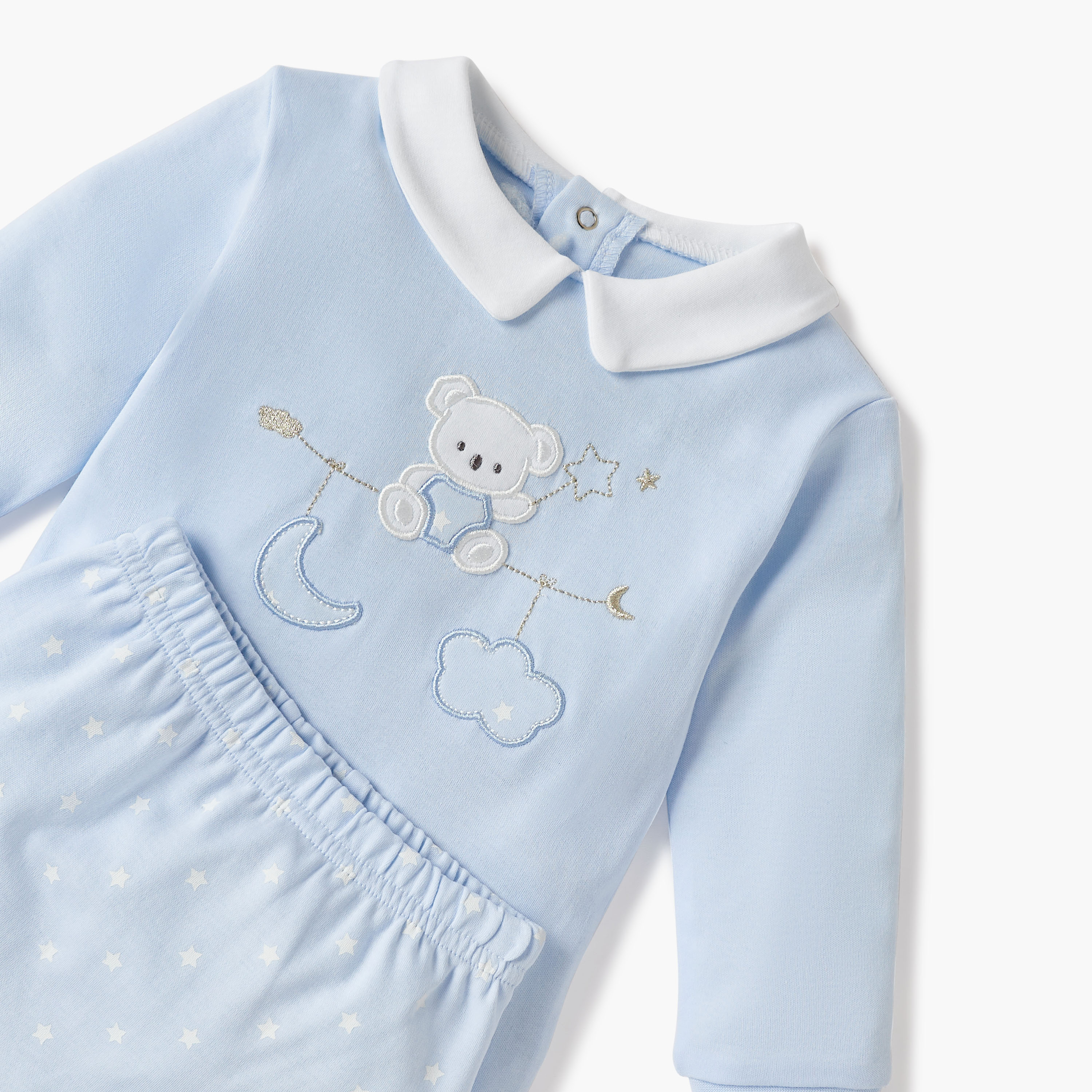 Giggles Applique Detail T-shirt and Pyjama Set-baby-boys-clothing-nightwear-pyjamasets-image-4