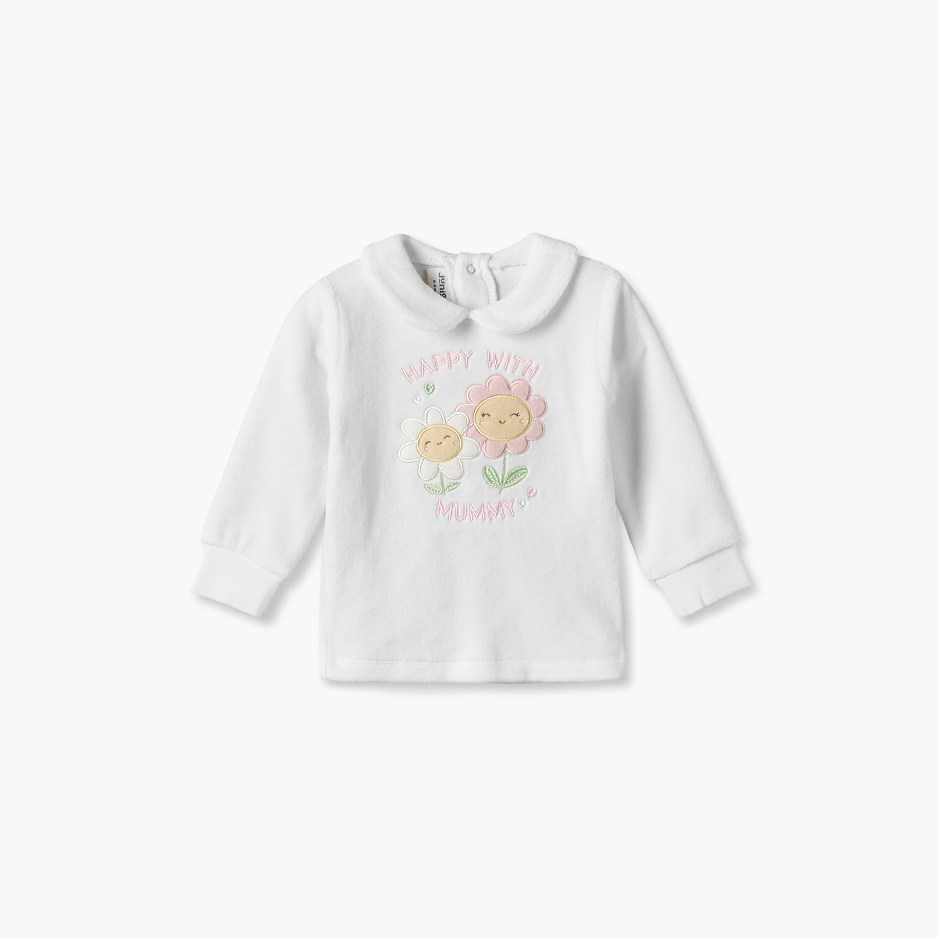 Juniors Collared Long Sleeves Pyjama Set with Floral Embroidery-baby-girls-clothing-winterwear-pyjamasets-image-3