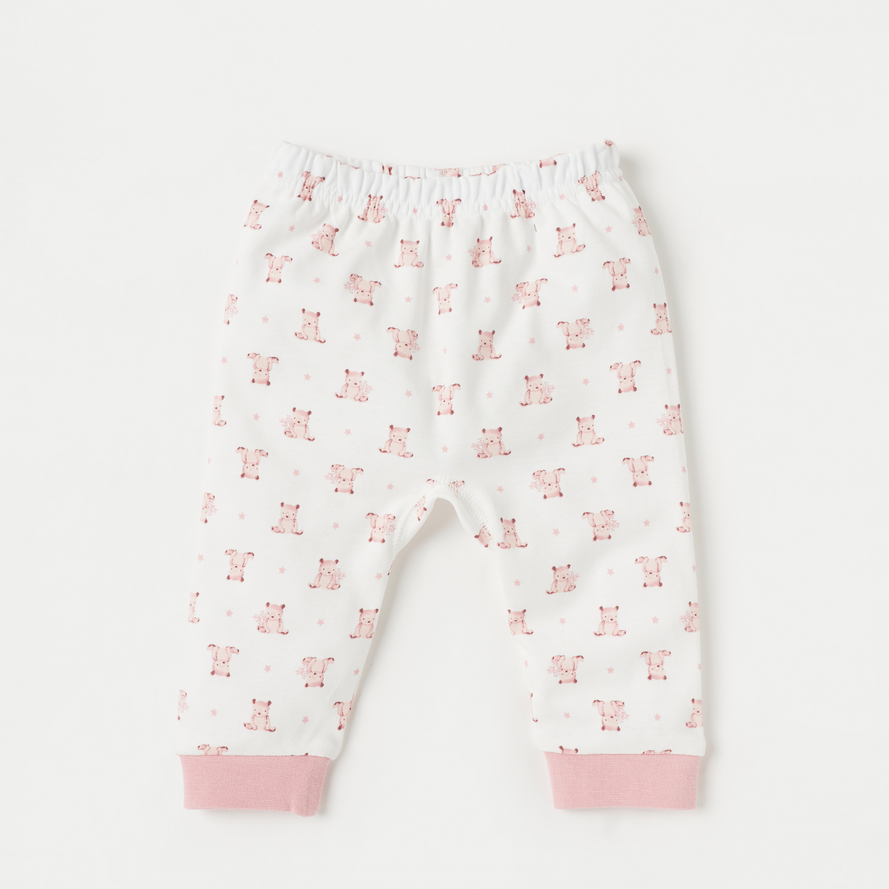 Giggles Bear Print T-shirt and Pyjama Set-baby-girls-clothing-nightwear-pyjamasets-image-3