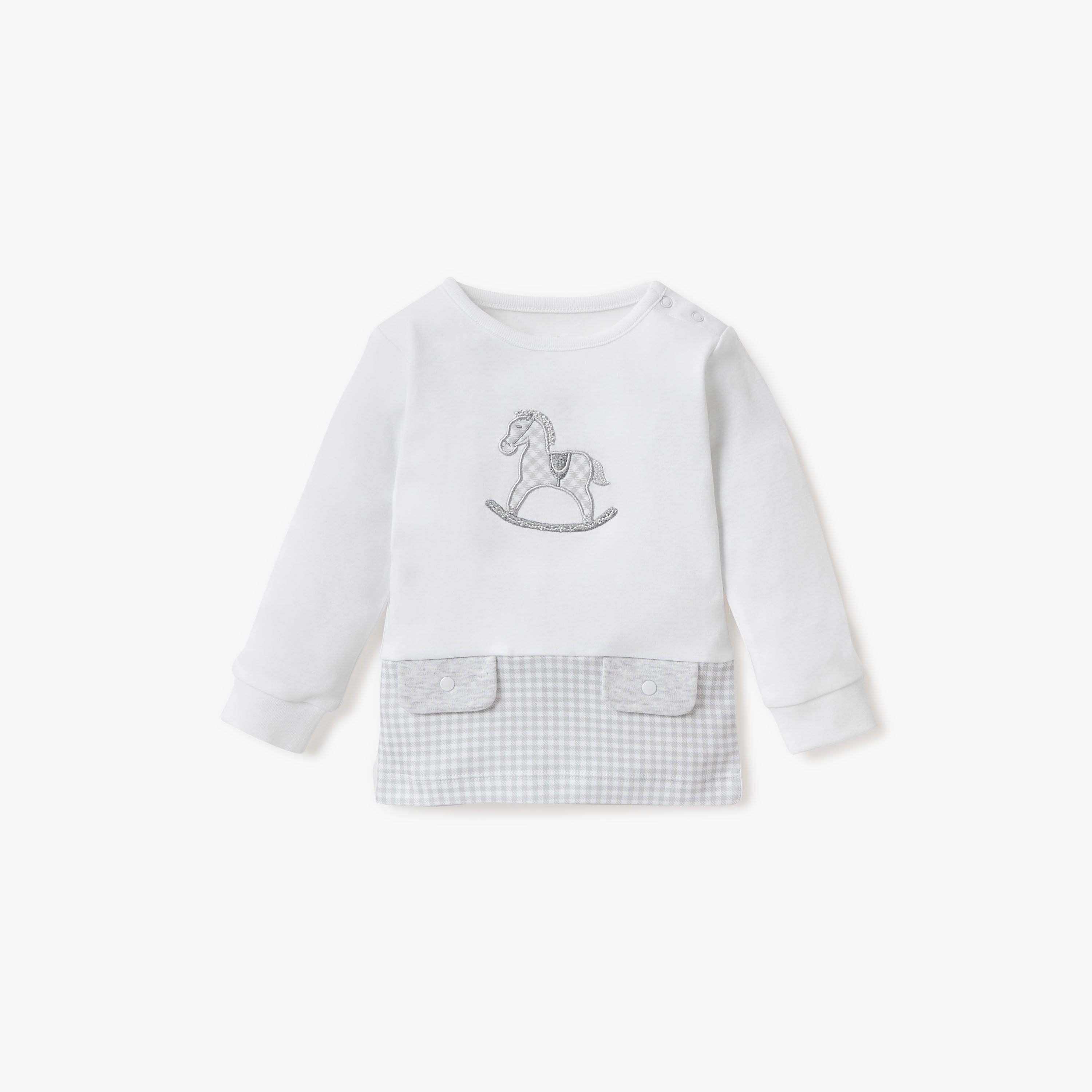 Giggles Rocking Horse Applique T-shirt and Pyjama Set-baby-boys-clothing-nightwear-pyjamasets-image-2