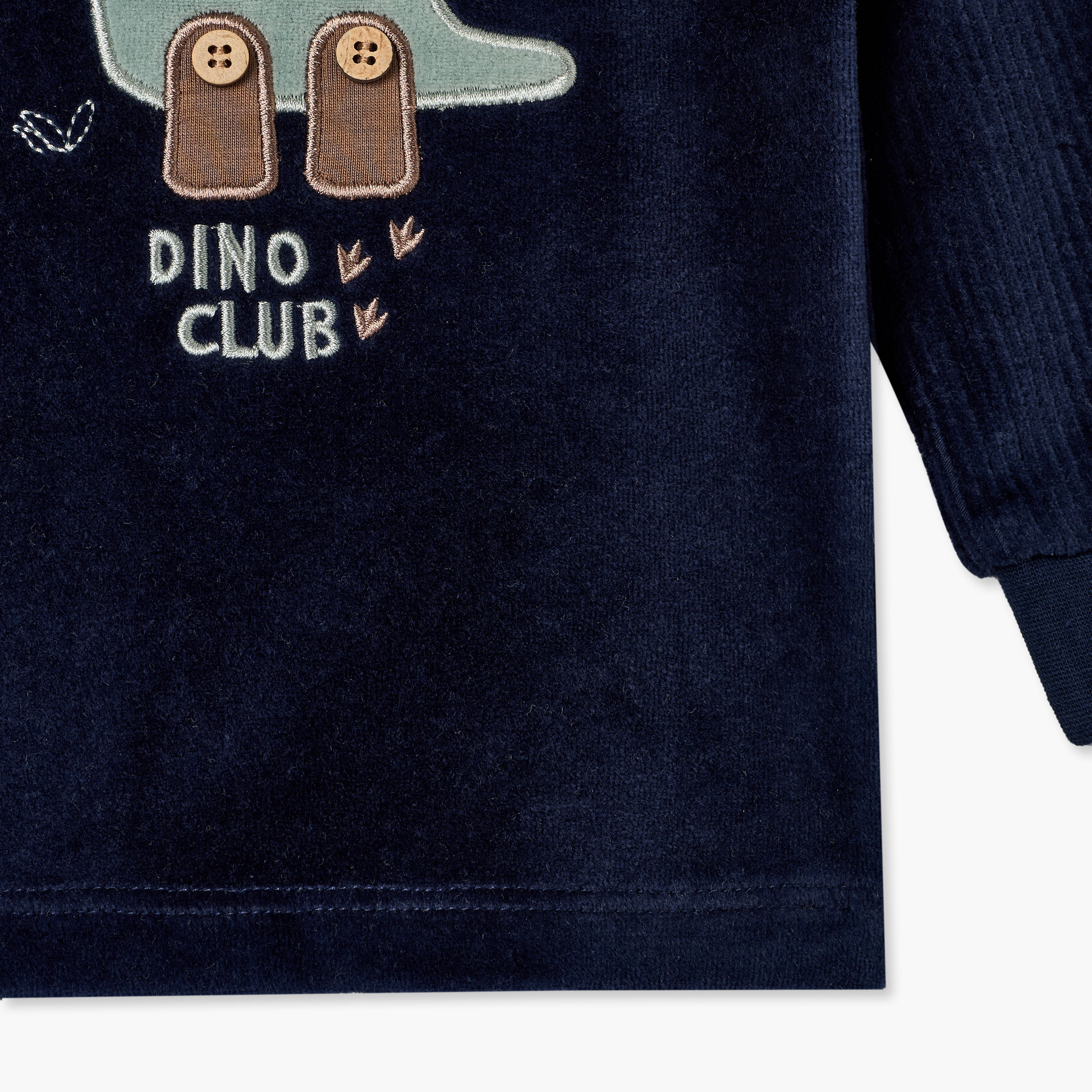 طقم بيجاما قطيفة بياقة ضيقة وأكمام طويلة بزخارف ديناصور من جونيورز-baby-boys-clothing-nightwear-pyjamasets-image-8