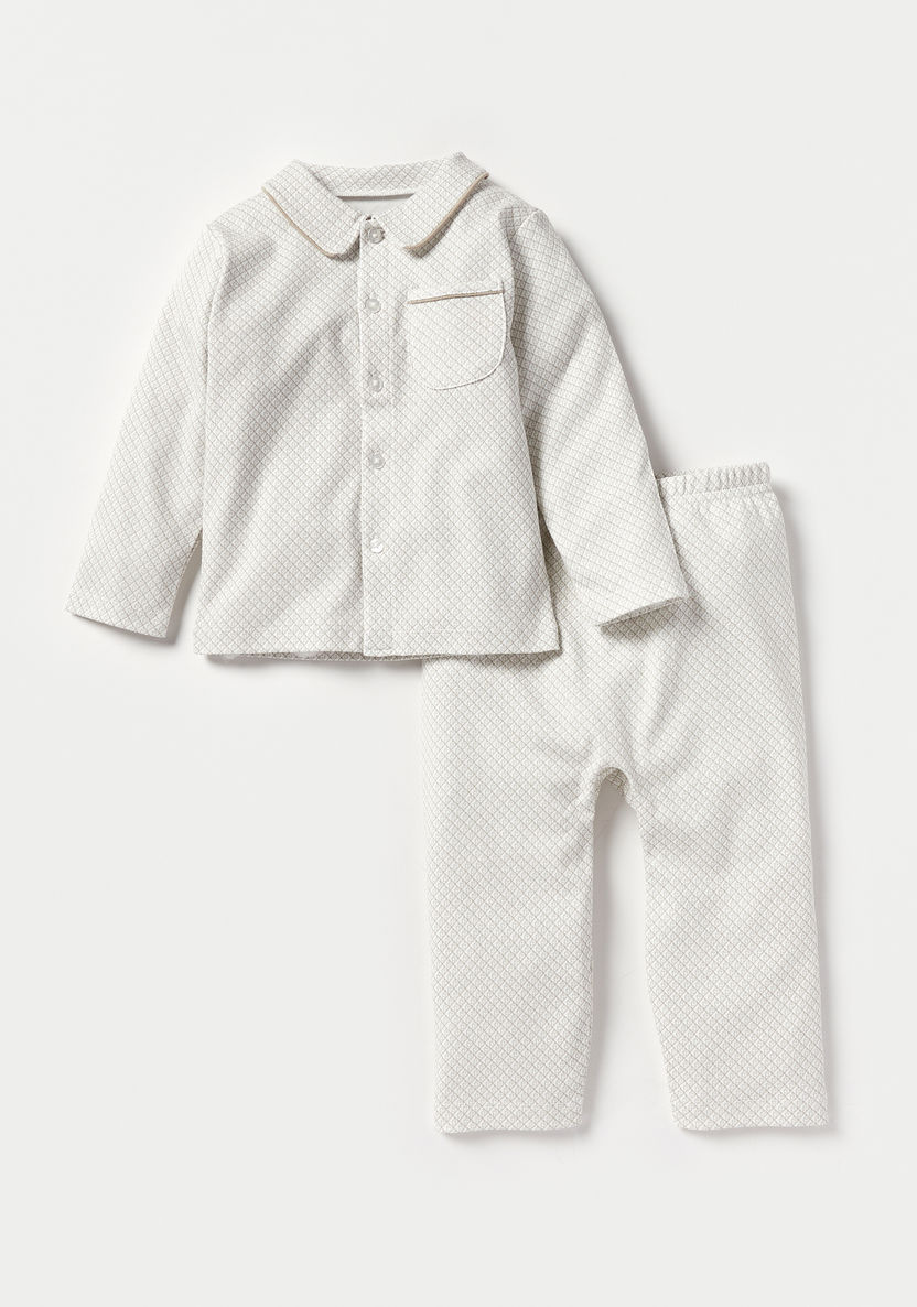 Giggles All-Over Textured Shirt and Pyjama Set-Pyjama Sets-image-0
