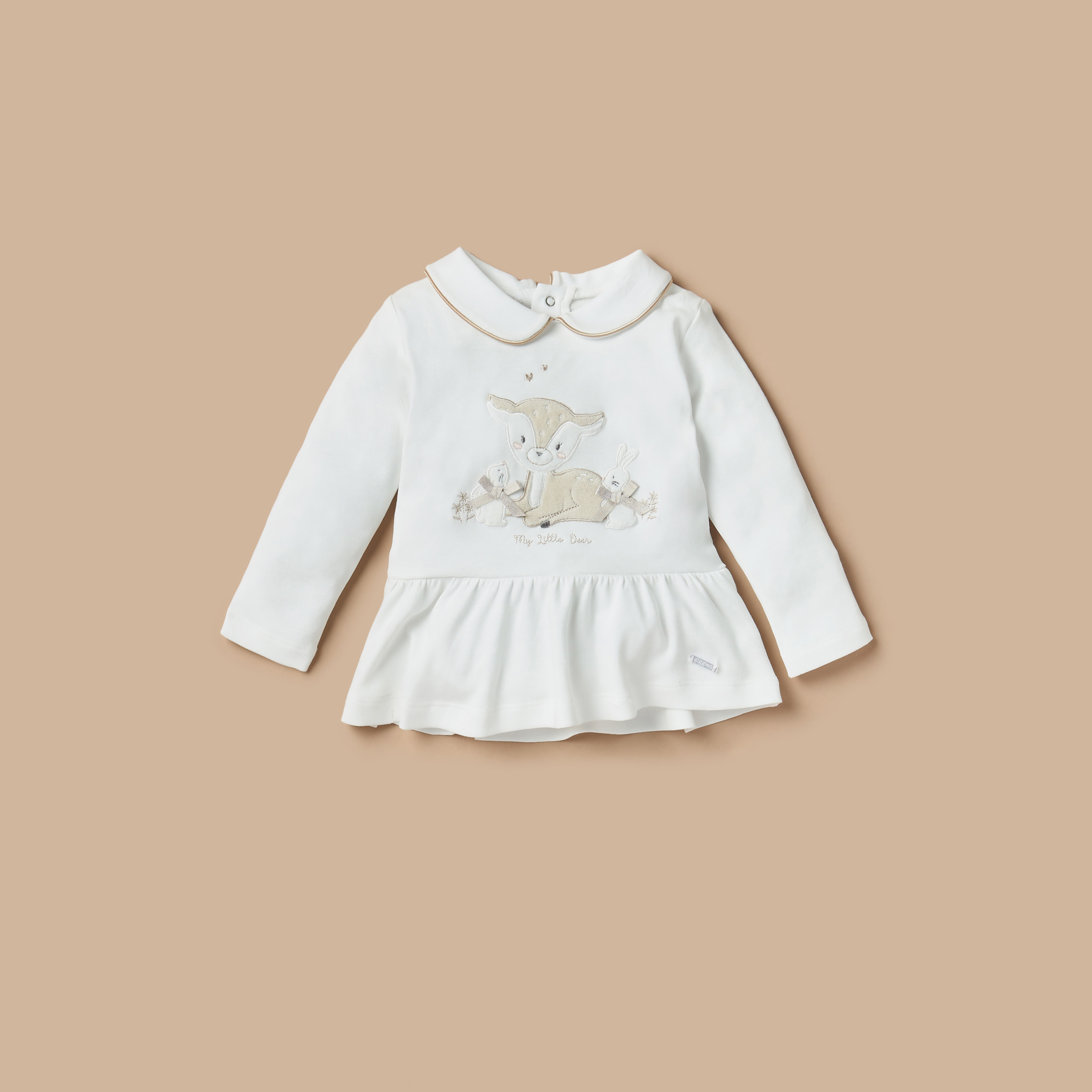 طقم بنطلون بيجاما وبلوزة بزخارف غزال من جيجلز-baby-girls-clothing-nightwear-pyjamasets-image-2