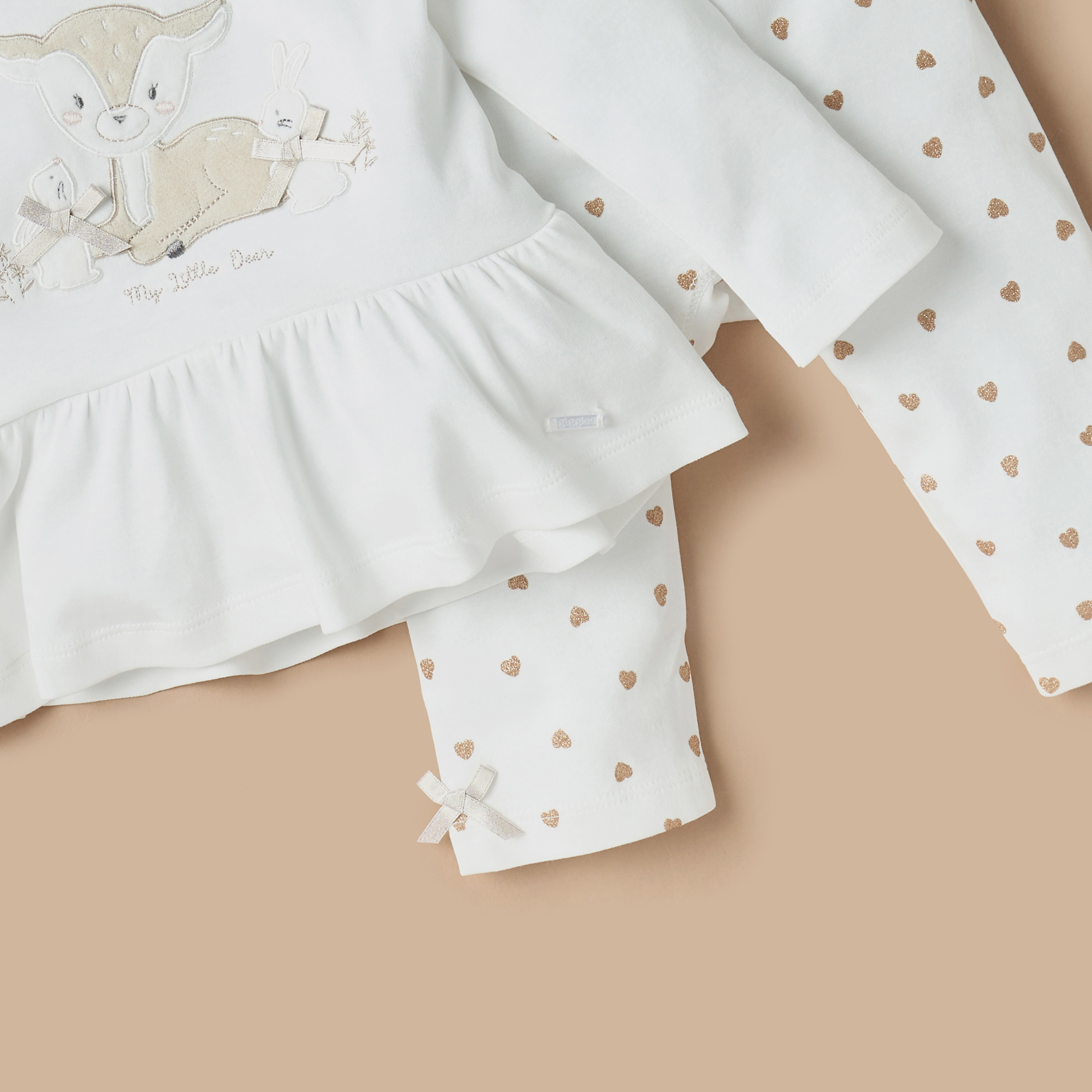 طقم بنطلون بيجاما وبلوزة بزخارف غزال من جيجلز-baby-girls-clothing-nightwear-pyjamasets-image-5