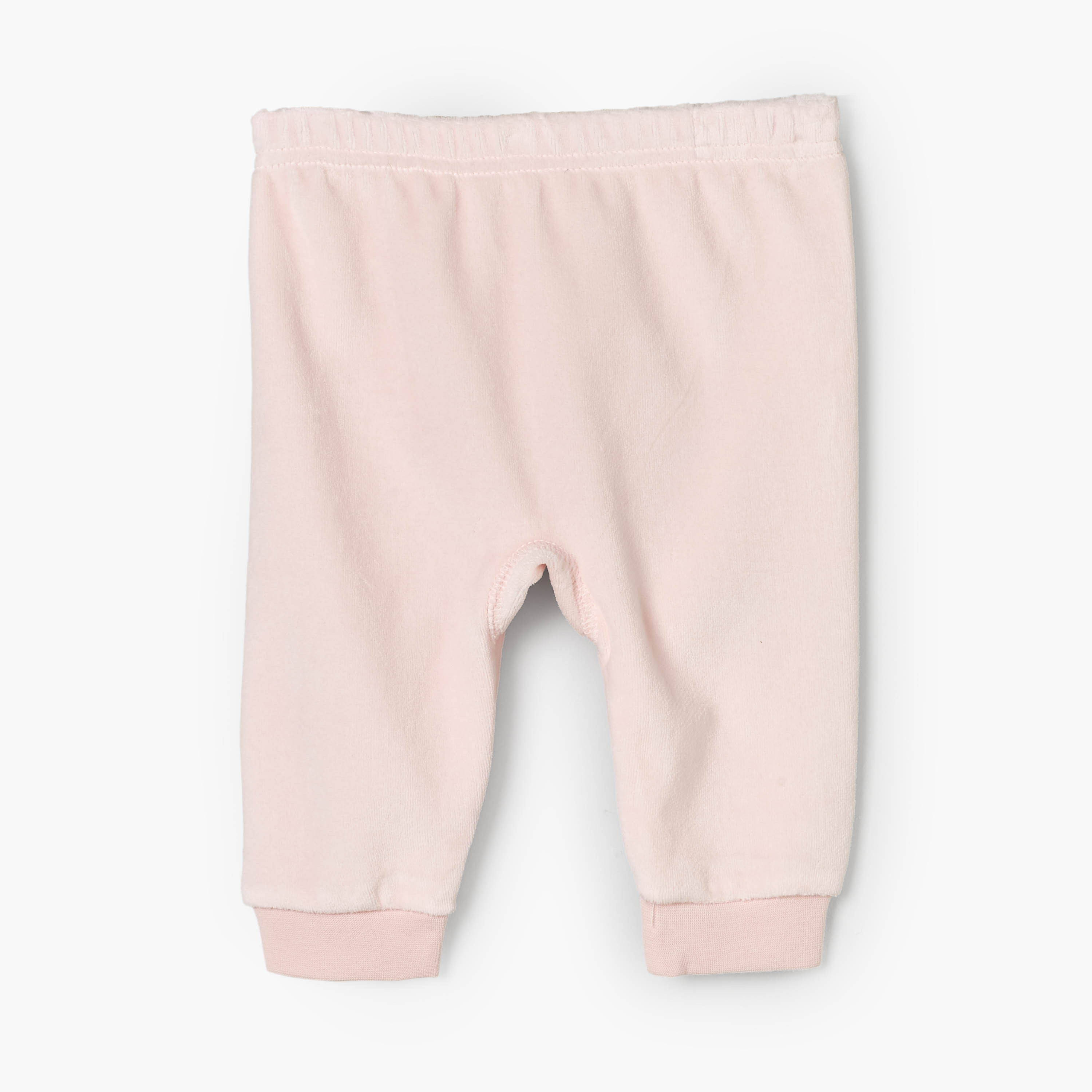 Giggles Velour Collared Long Sleeves Pyjama Set with Teddy Bear Applique-baby-girls-clothing-winterwear-pyjamasets-image-6
