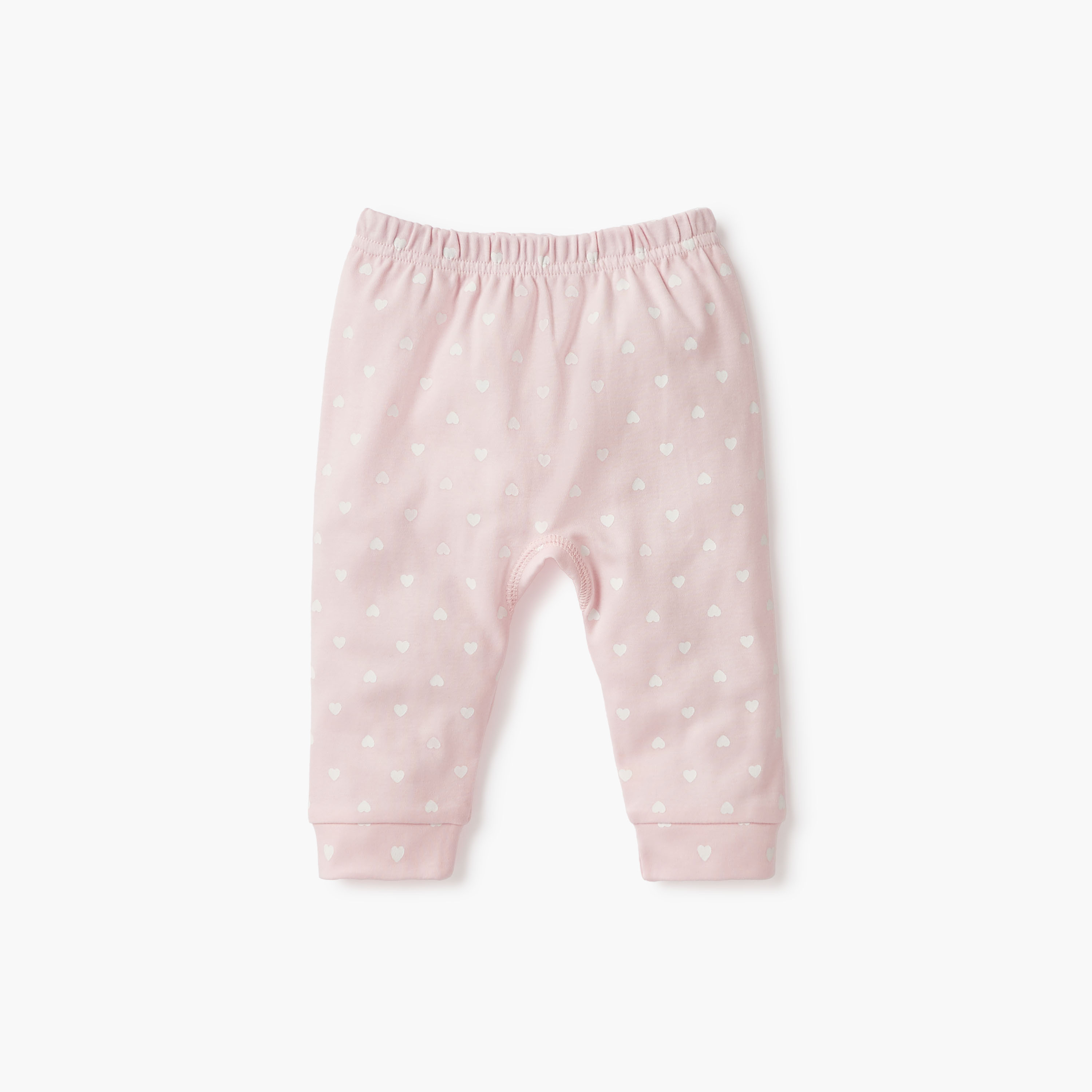 Giggles Bunny Applique T-shirt and Heart Print Pyjama Set-baby-girls-clothing-nightwear-pyjamasets-image-3