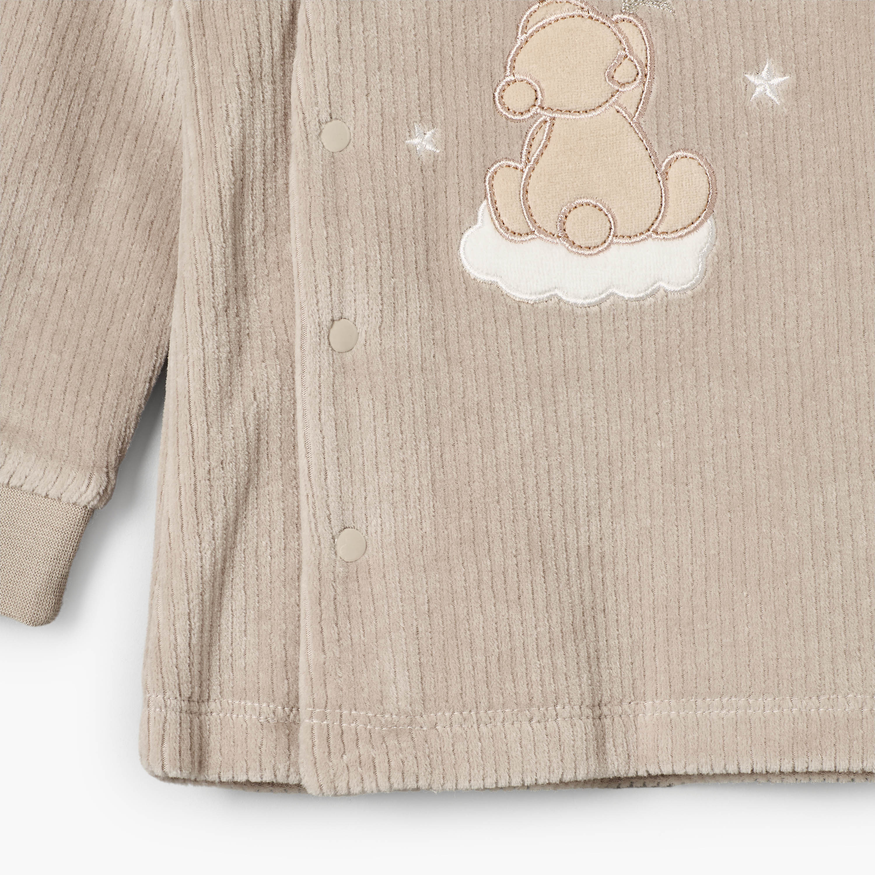 طقم بيجاما قطيفة بياقة ضيقة وأكمام طويلة وتطريز دب من جيجلز-baby-boys-clothing-nightwear-pyjamasets-image-8
