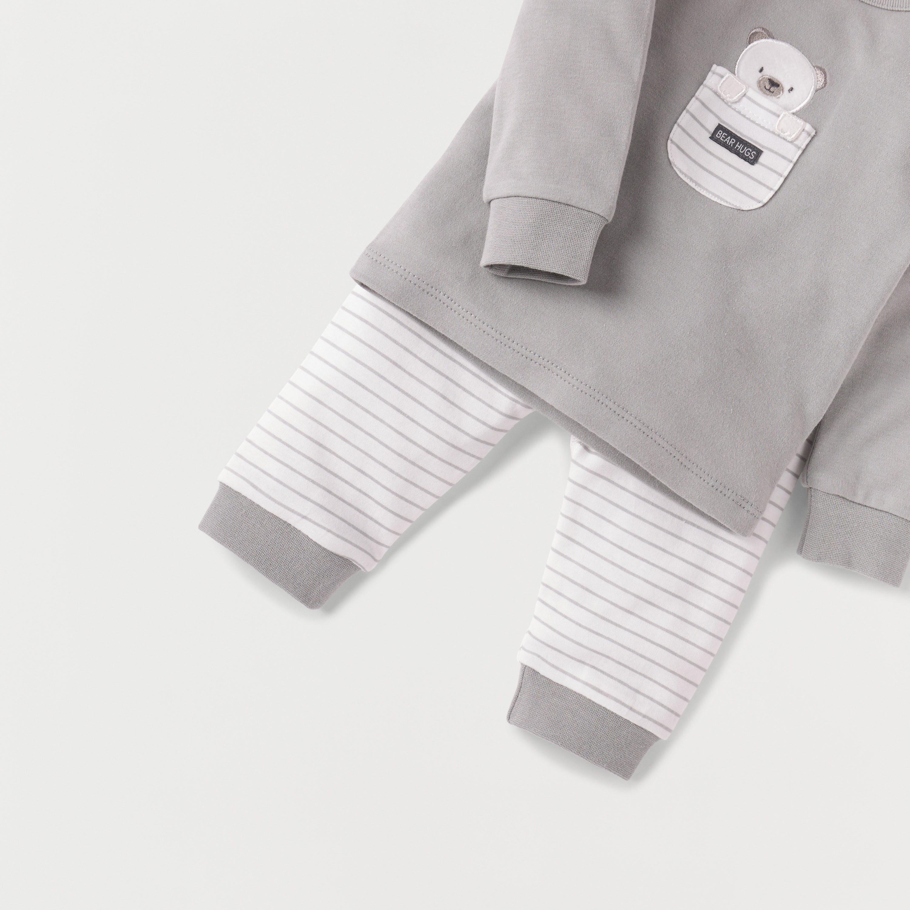 طقم بنطلون بيجاما وتيشيرت بزخارف دب من جيجلز-baby-boys-clothing-nightwear-pyjamasets-image-5