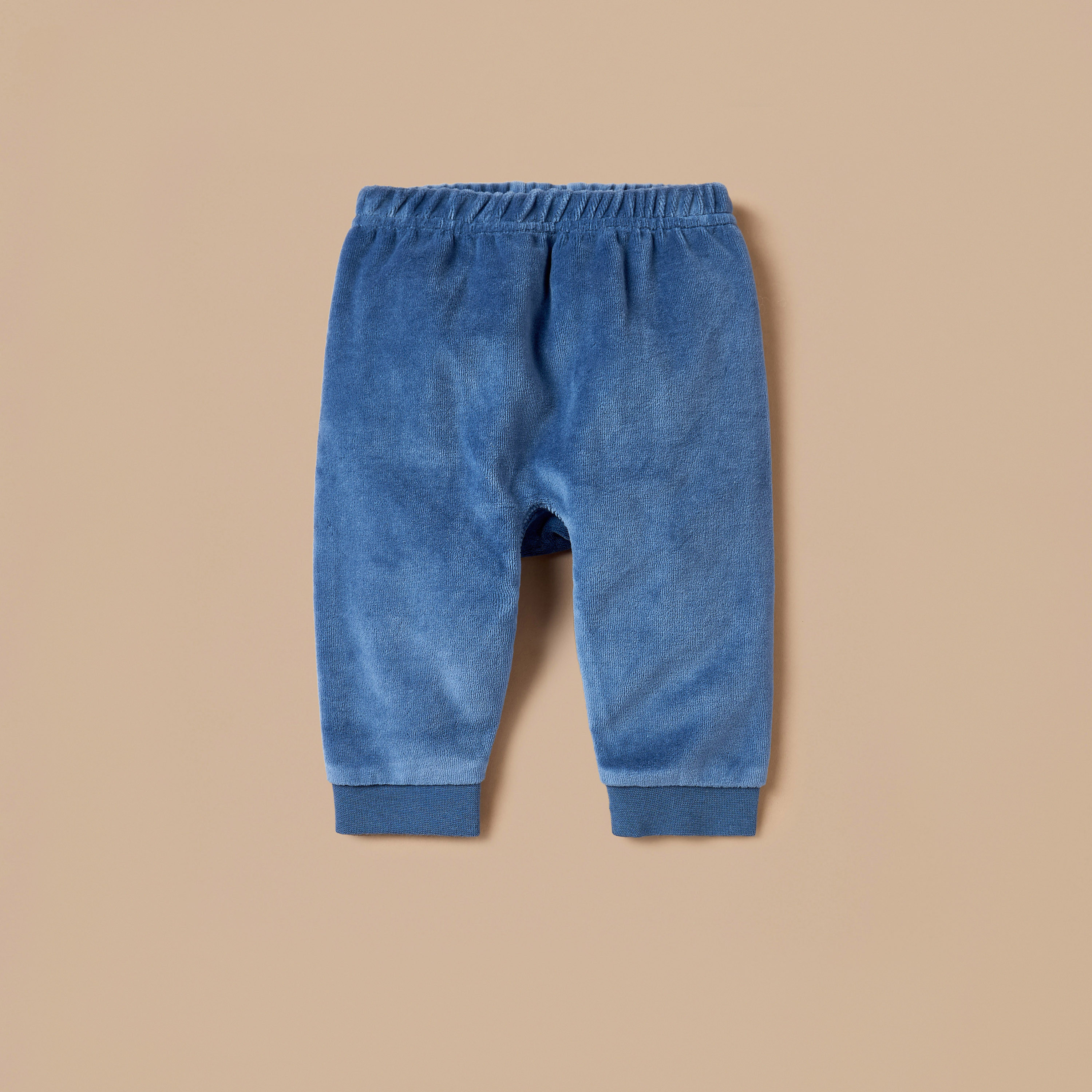 Juniors Bear Embroidered Velour T-shirt and Pyjama Set-baby-boys-clothing-winterwear-setsandcoords-image-3