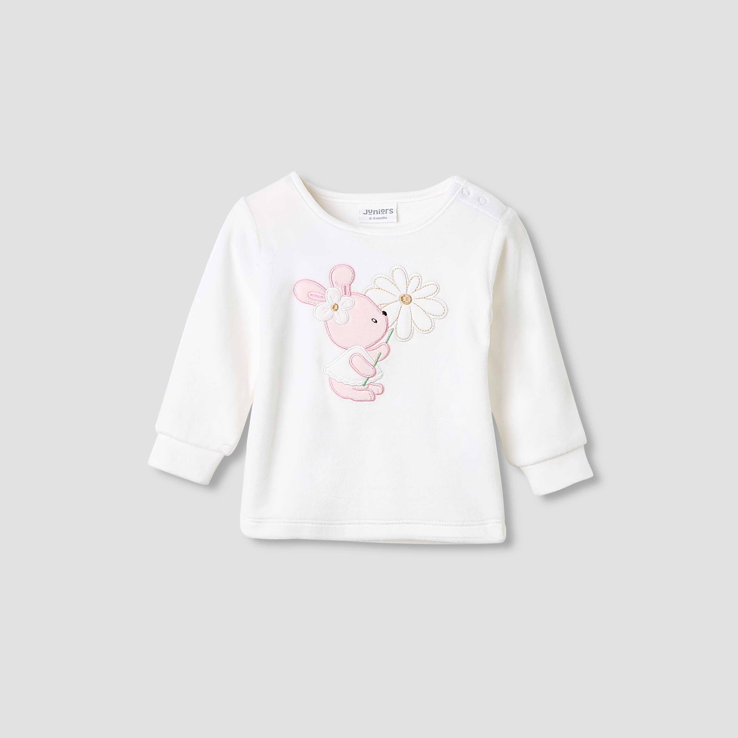 طقم بنطلون بيجاما وتيشيرت قطيفة بطبعات أرنب من جونيورز-baby-girls-clothing-nightwear-pyjamasets-image-2