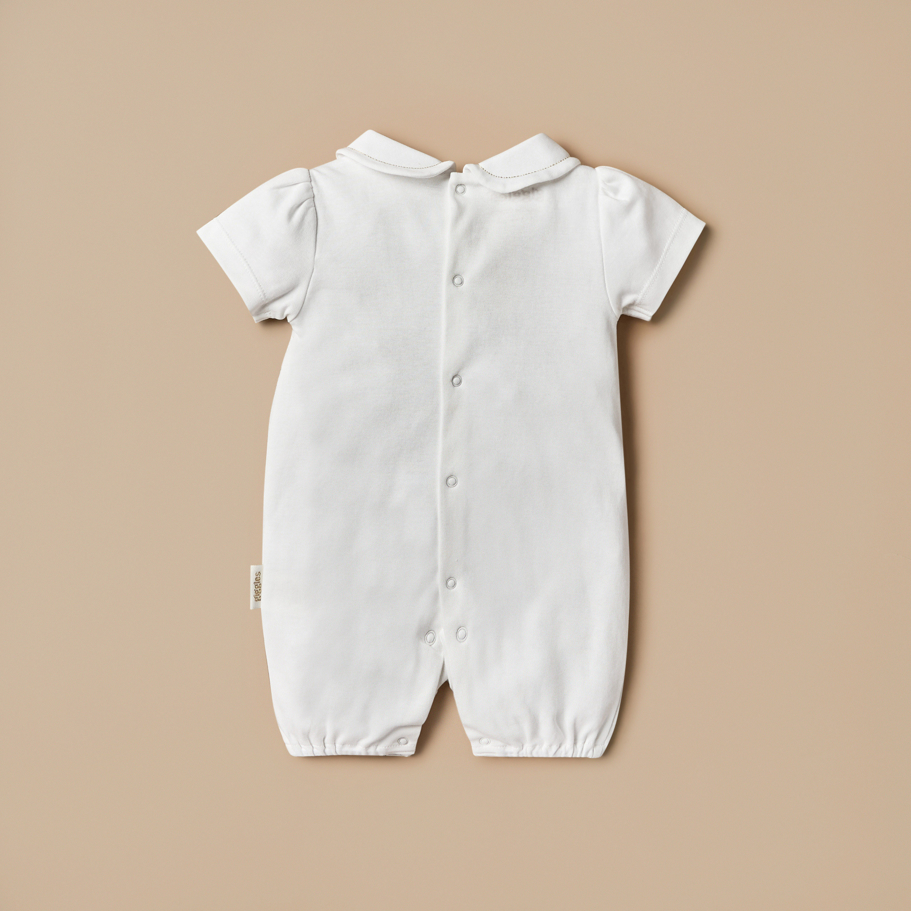 Giggles Lace Detail Romper with Peter Pan Collar and Short Sleeves-baby-girls-clothing-rompers-image-2