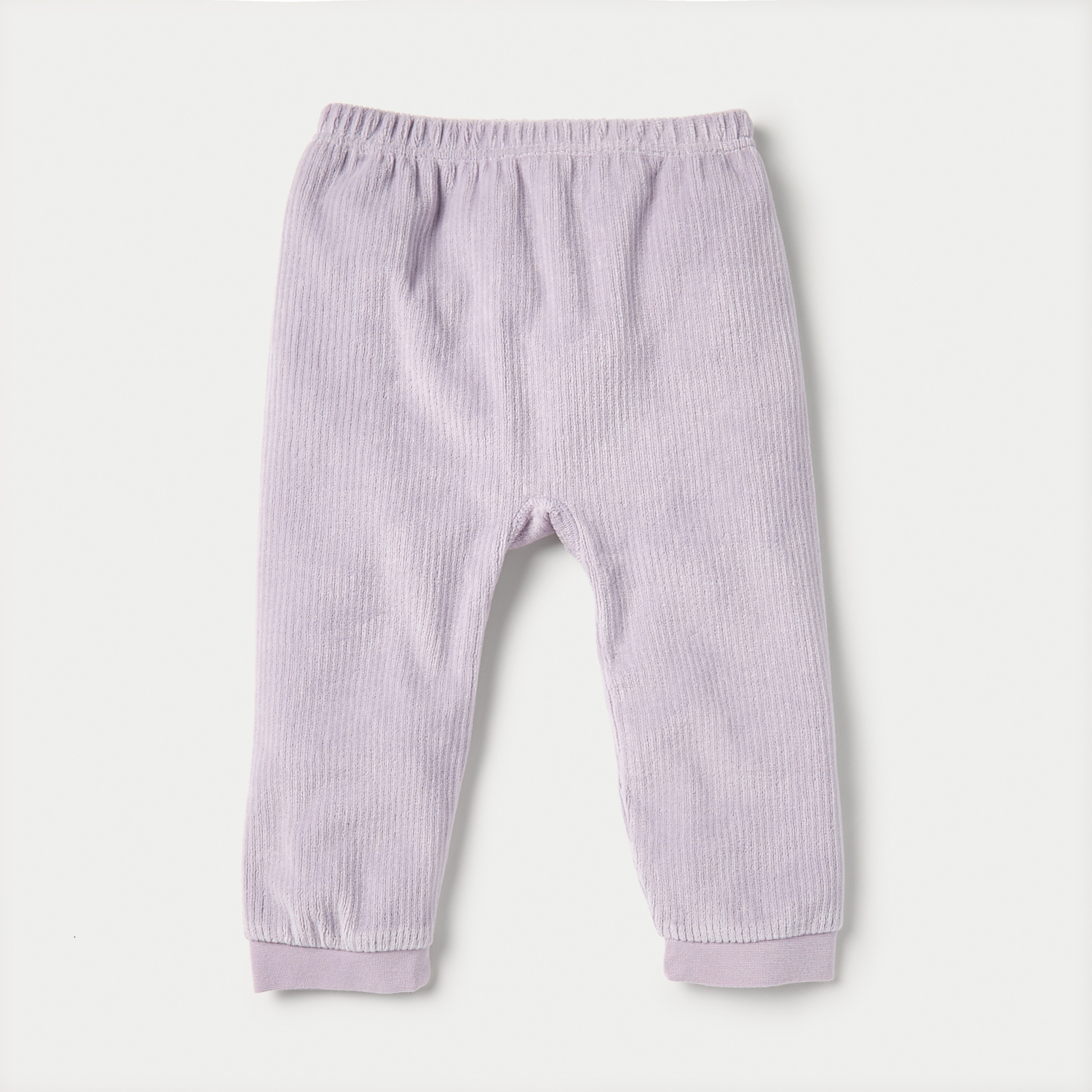 طقم قميص بأكمام طويلة وزخارف بطريق وبنطلون بيجاما قطيفة من جيجلز-baby-girls-clothing-nightwear-pyjamasets-image-3