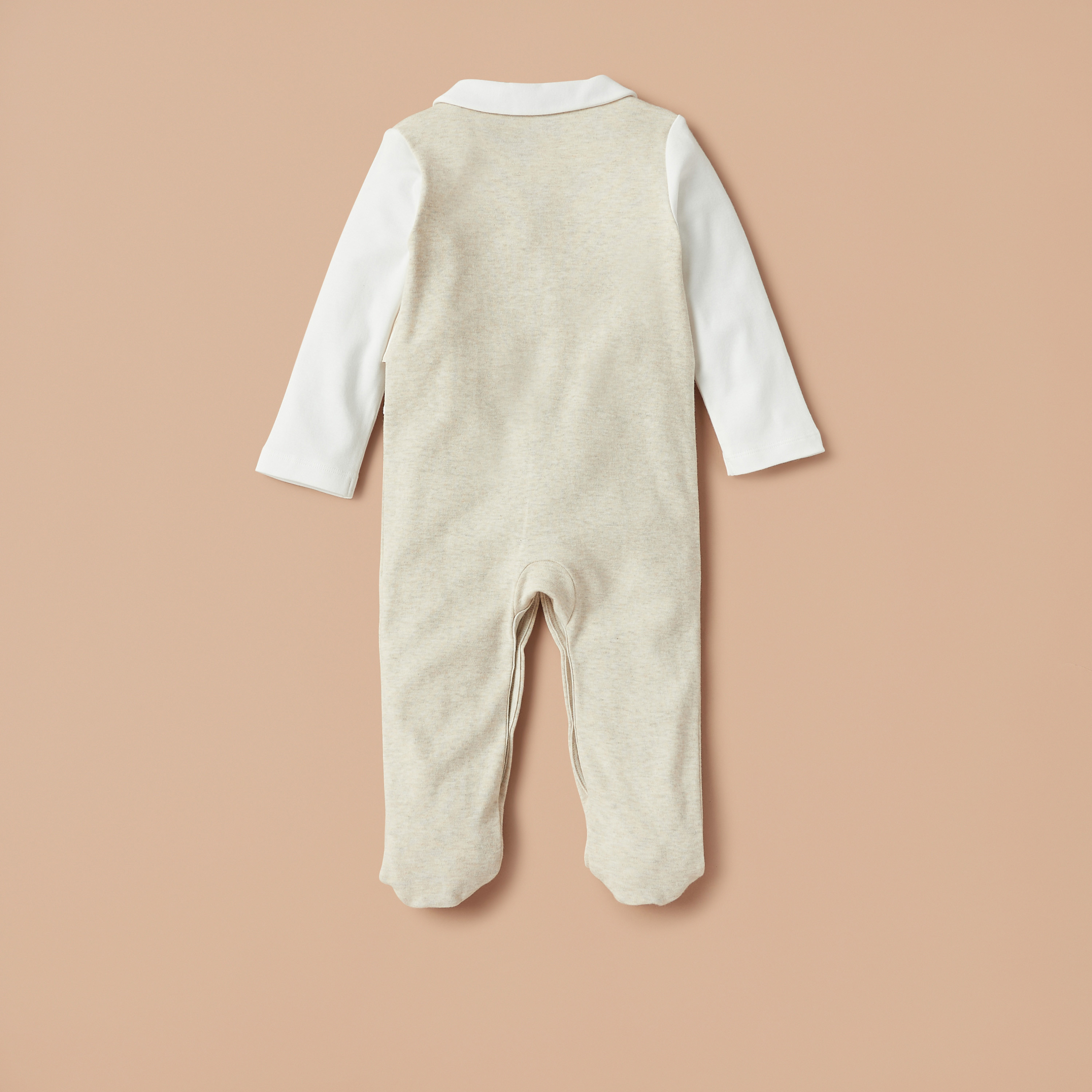 Giggles Colourblock Closed Feet Sleepsuit and Striped Waistcoat-baby-boys-clothing-nightwear-sleepsuits-image-2