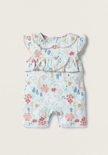 Juniors All-Over Botanical Print Romper with Ruffles-Rompers%2C Dungarees and Jumpsuits-image-0