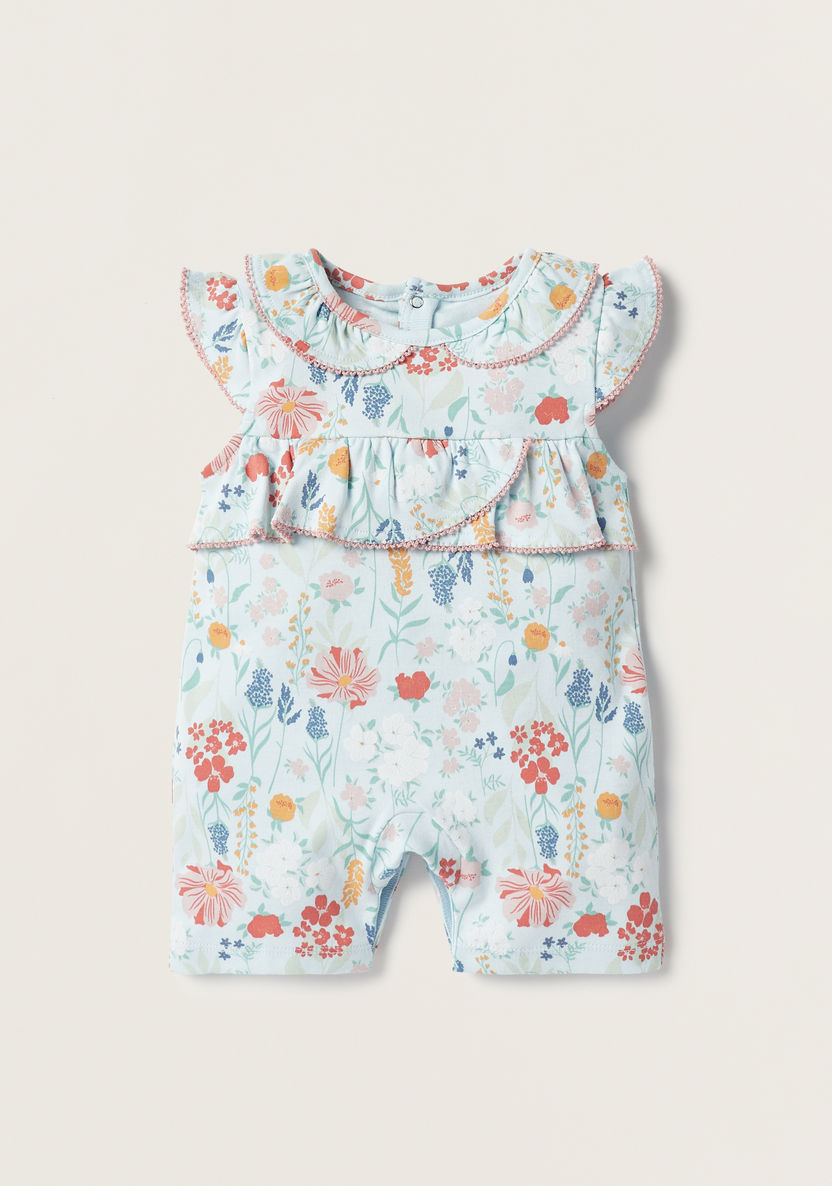 Juniors All-Over Botanical Print Romper with Ruffles-Rompers, Dungarees & Jumpsuits-image-0