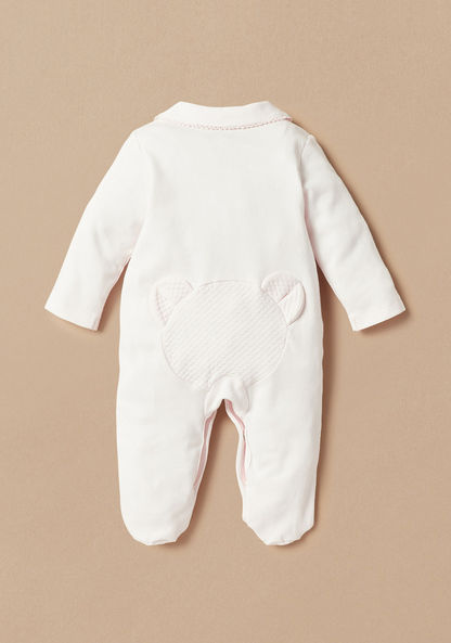 Giggles Solid Closed Feet Sleepsuit with Button Closure-Sleepsuits-image-3