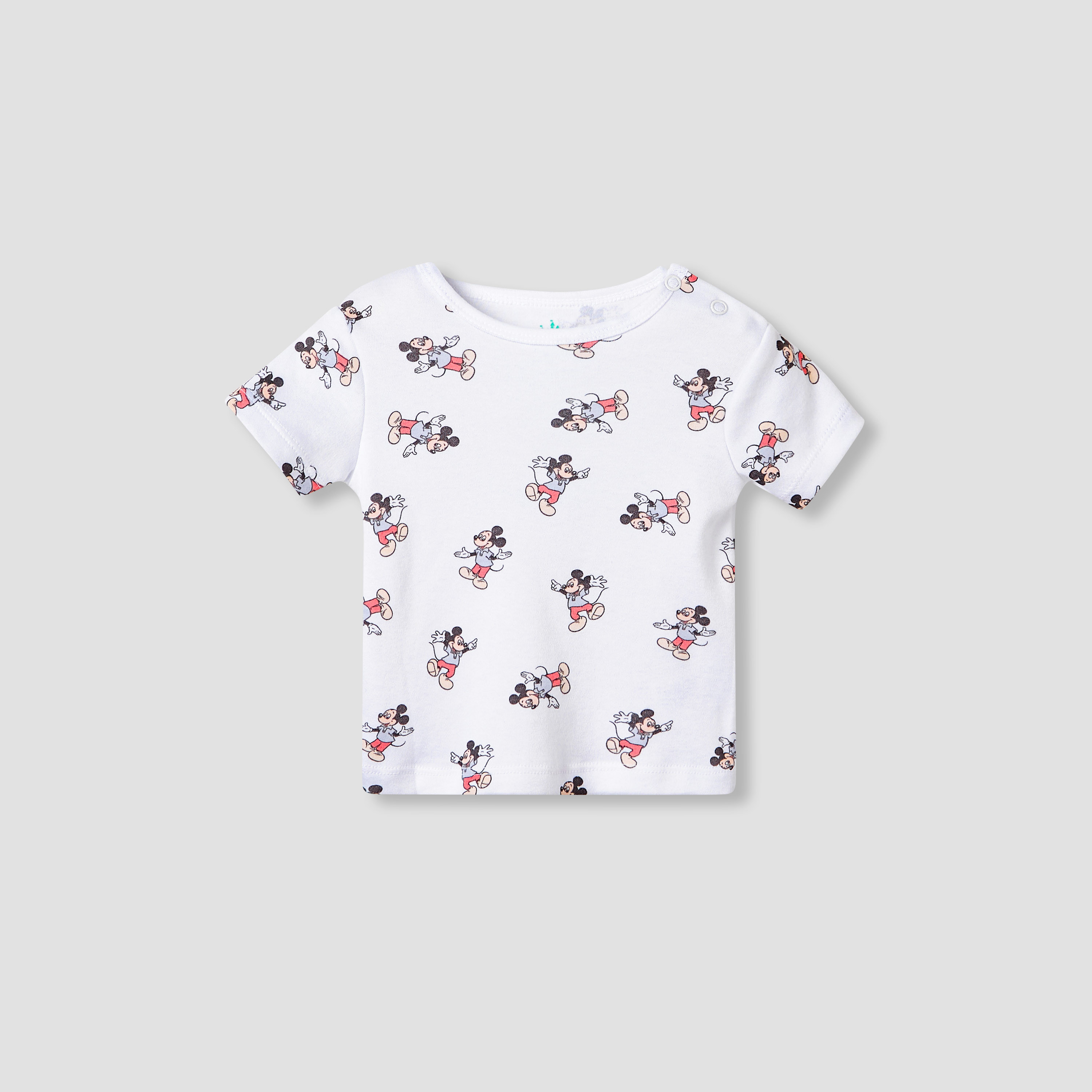 Disney Mickey Mouse Print T-shirt and Dungaree Set-boys-clothing-rompersanddungarees-image-3