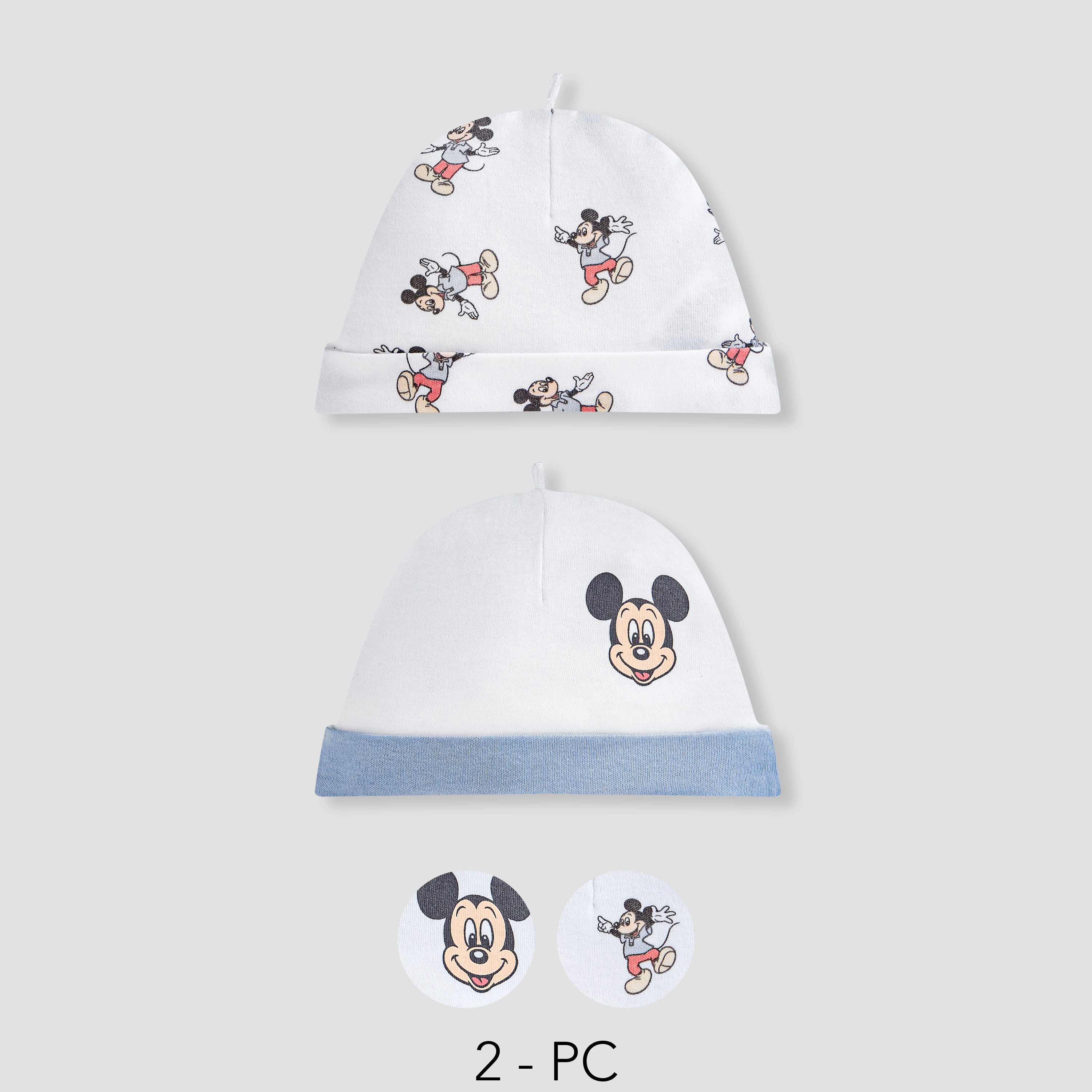 قبعة بيني بطبعات ميكي ماوس من ديزني - طقم من قطعتين-baby-boys-accessories-caps-image-1