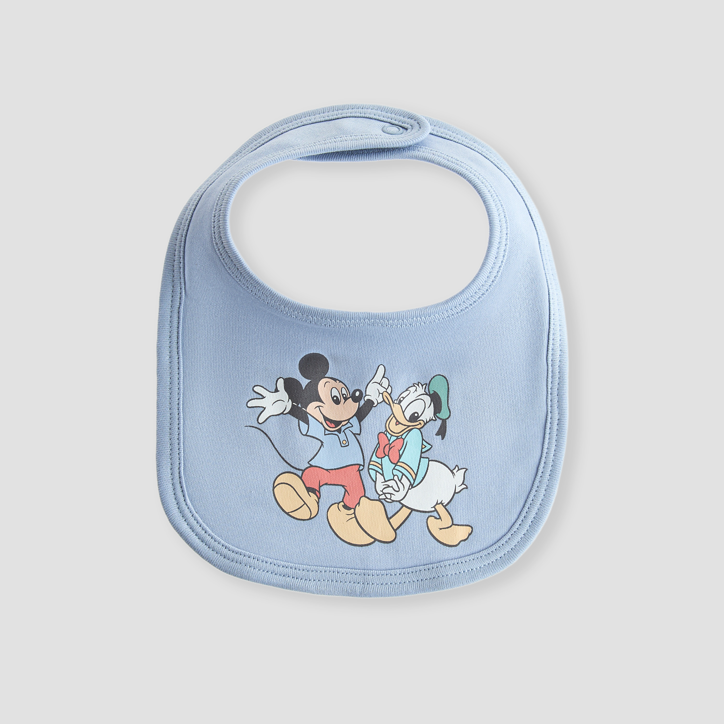 Disney Mickey Mouse Print Bib with Button Closure - Set of 2-baby-feeding-bibs-image-2