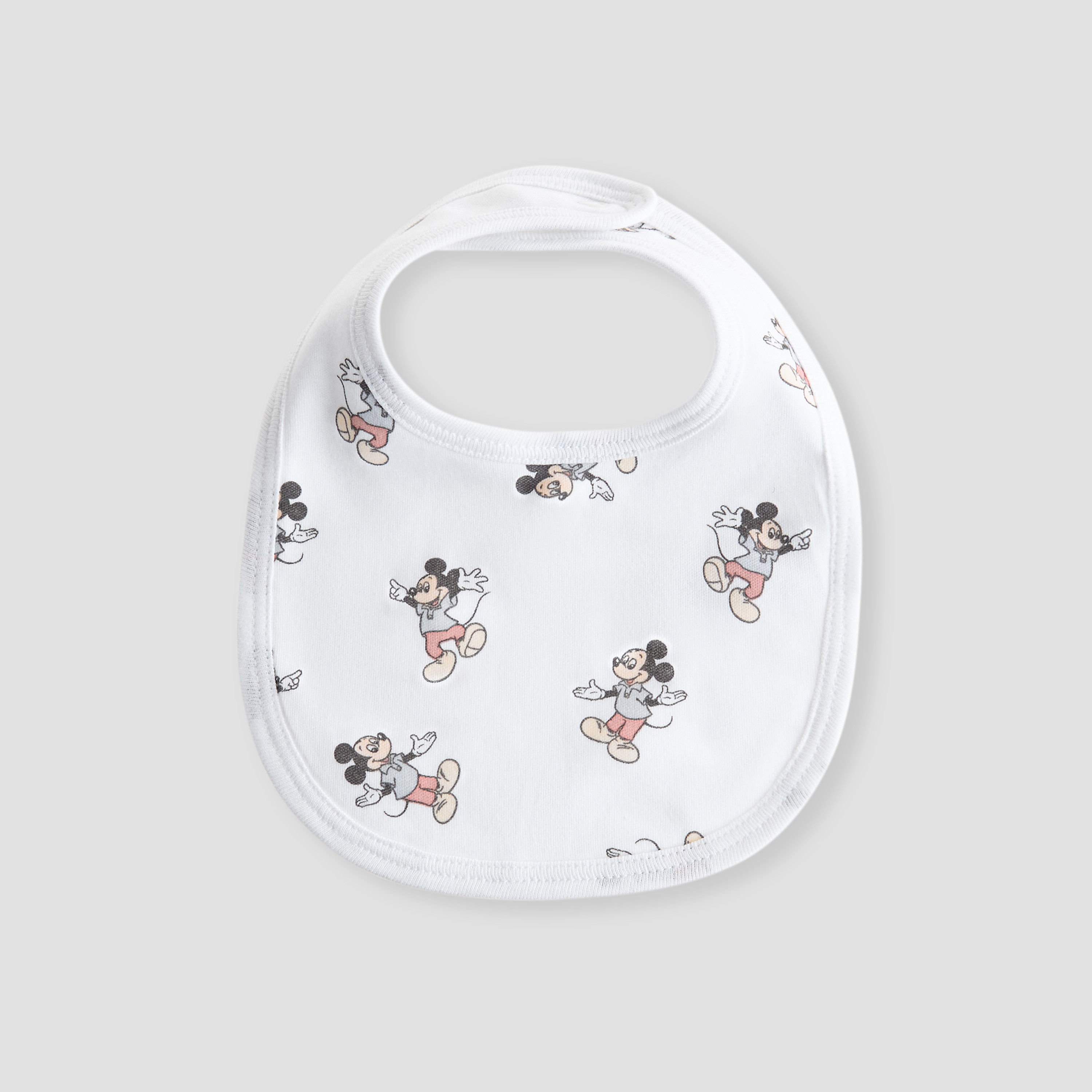 Disney Mickey Mouse Print Bib with Button Closure - Set of 2-baby-feeding-bibs-image-3