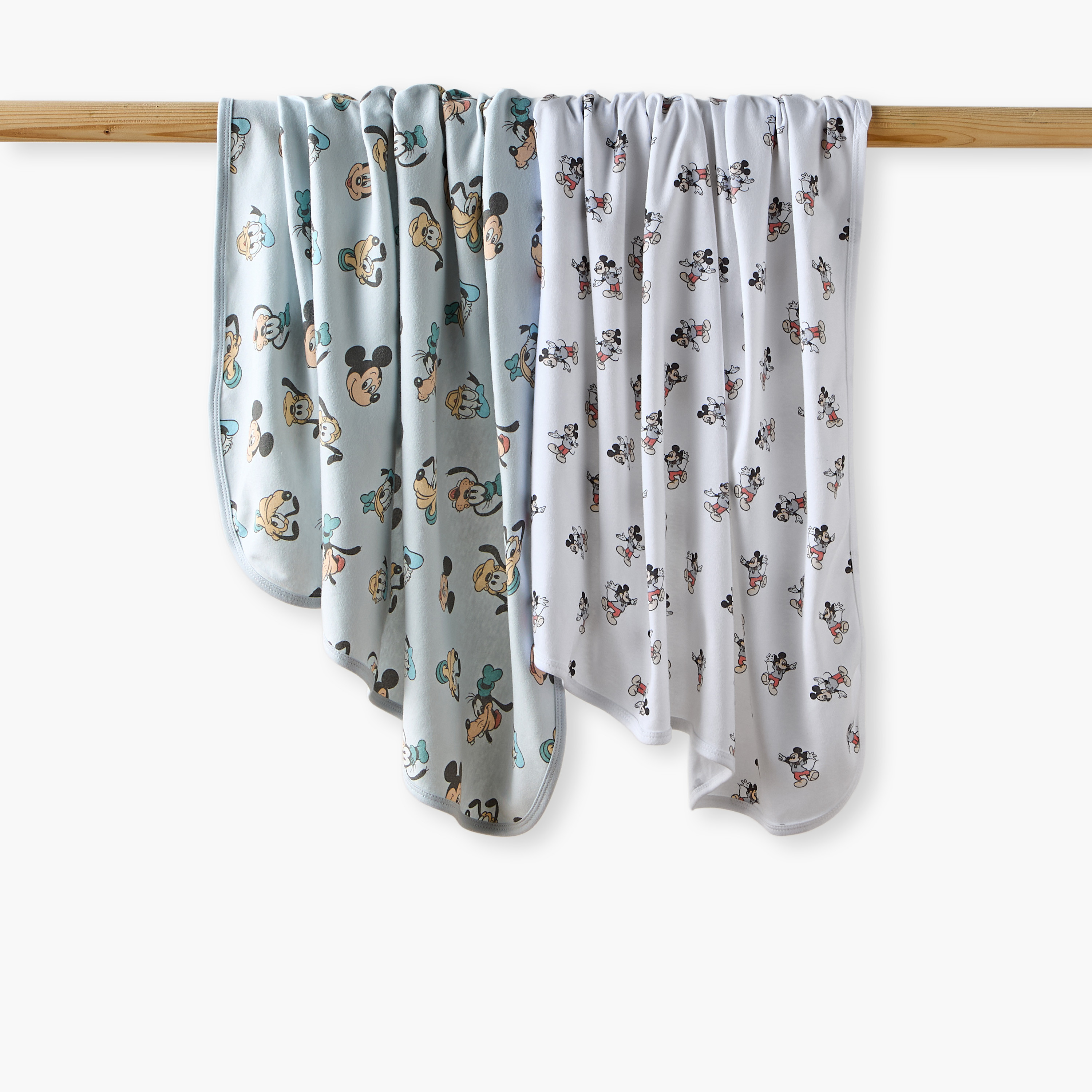 Disney Mickey Mouse Print Receiving Blanket - Set of 2-baby-nursery-blanketsandswaddles-receivingblankets-image-1