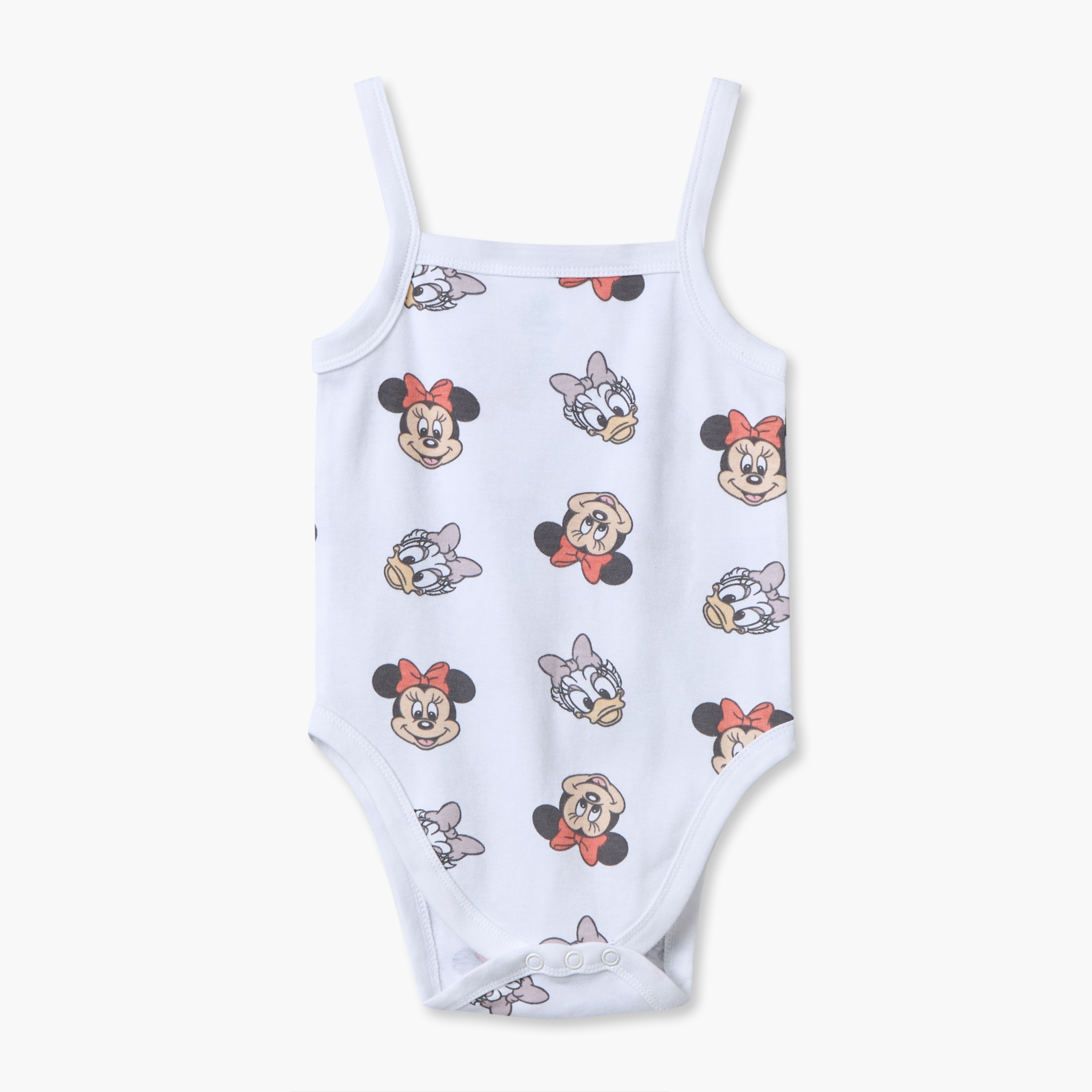بودي سوت قطن بطبعات ميني ماوس وحمالات وياقة مربعة من ديزني - عبوة 3 قطع-baby-girls-clothing-bodysuits-image-2