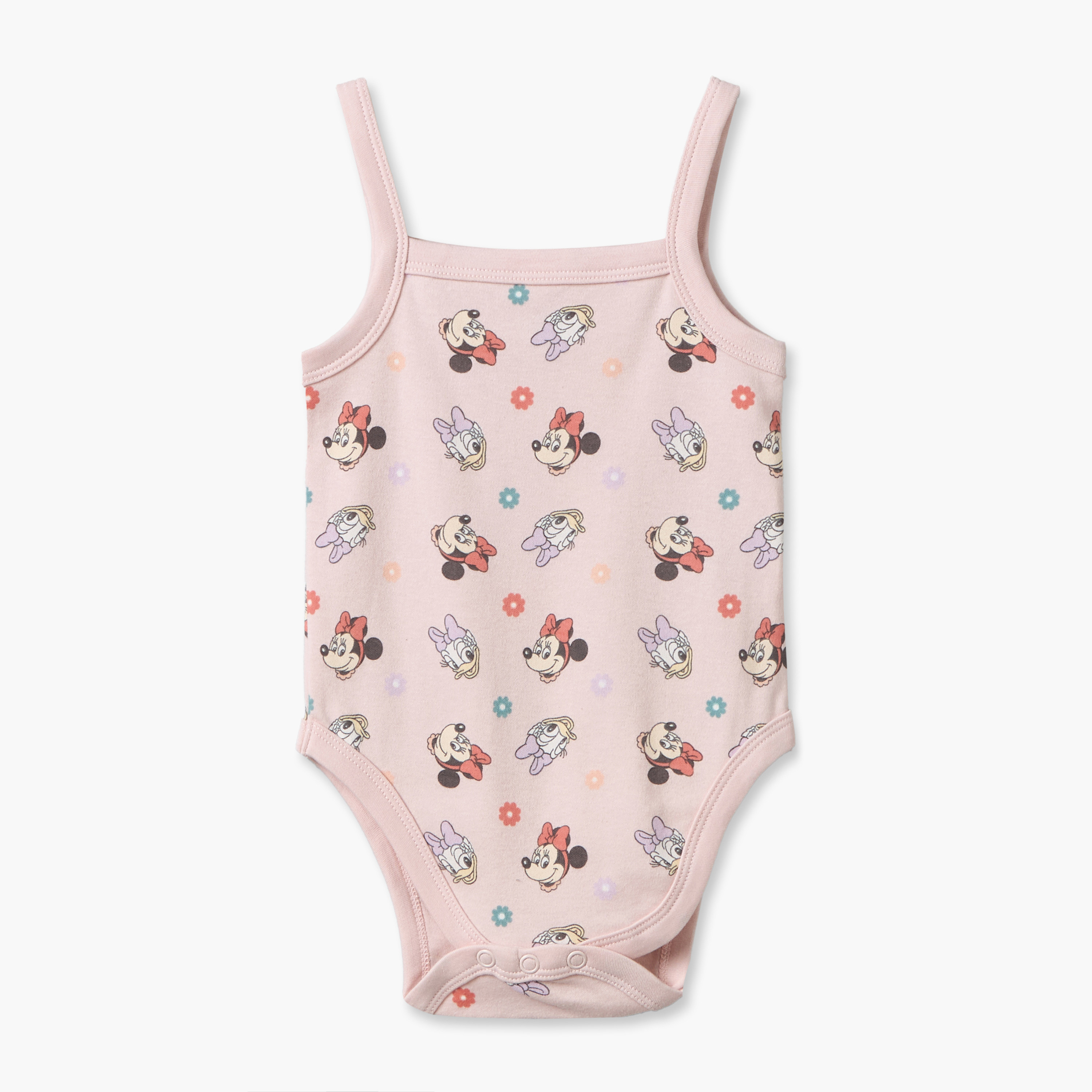 بودي سوت قطن بطبعات ميني ماوس وحمالات وياقة مربعة من ديزني - عبوة 3 قطع-baby-girls-clothing-bodysuits-image-3