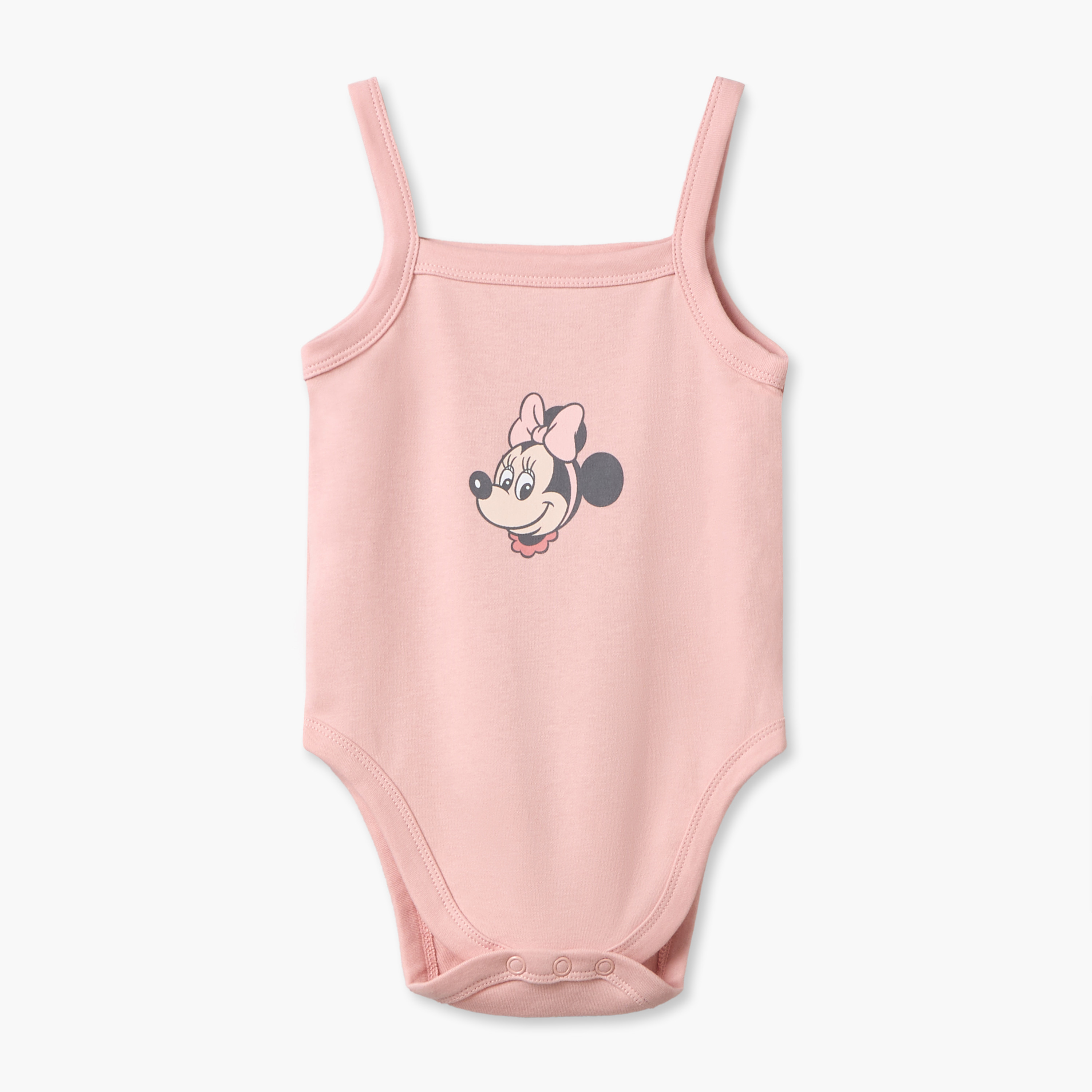 بودي سوت قطن بطبعات ميني ماوس وحمالات وياقة مربعة من ديزني - عبوة 3 قطع-baby-girls-clothing-bodysuits-image-4