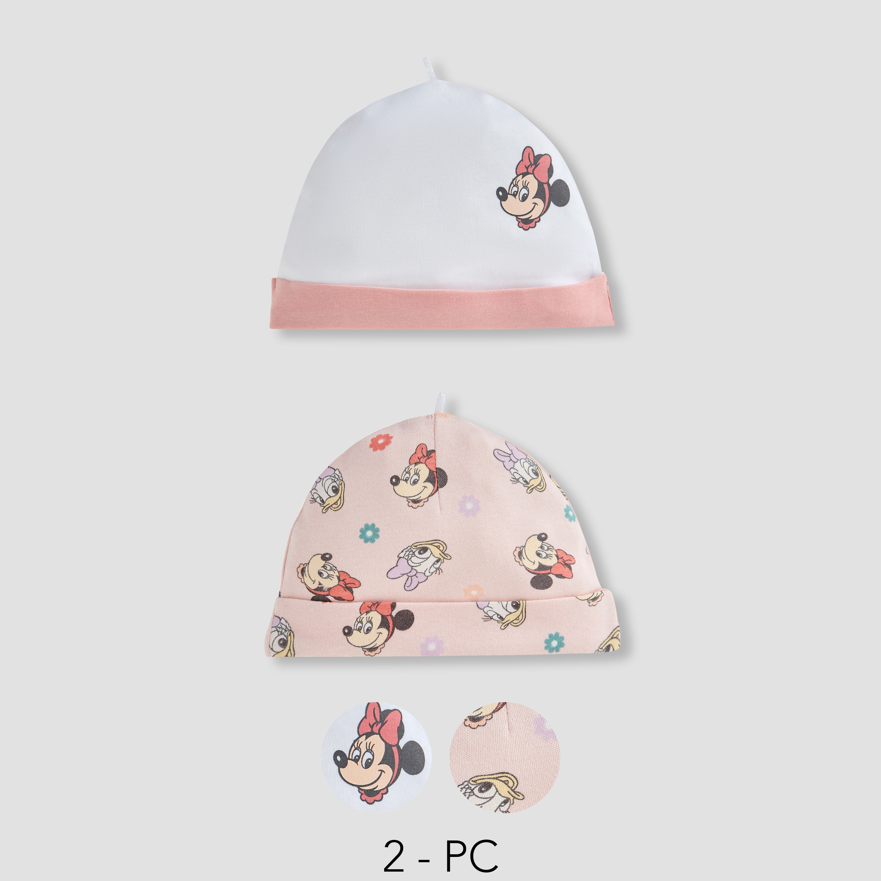 طقم قبعة بيني بطبعات ميني ماوس من ديزني - قطعتين-baby-girls-accessories-caps-image-1