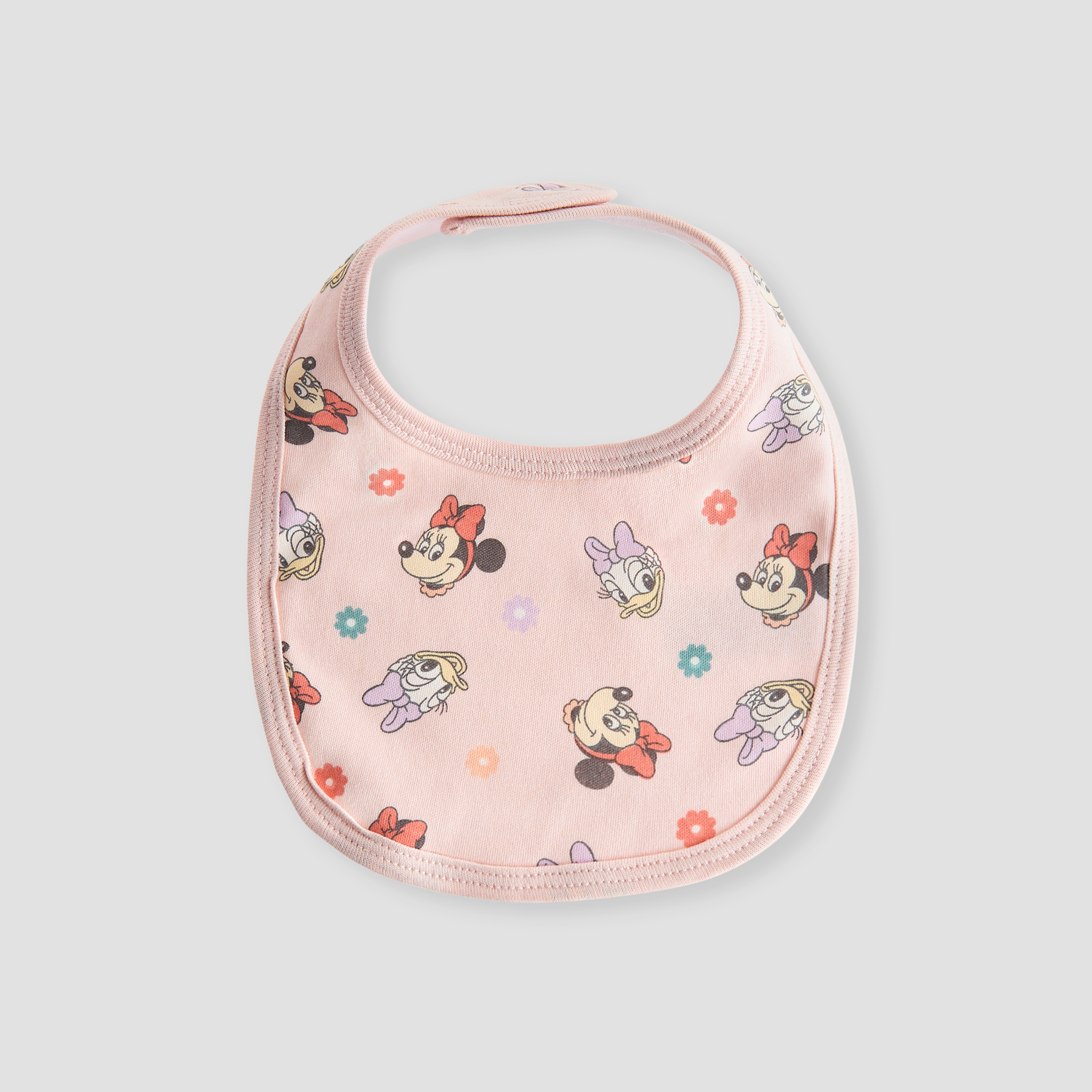 مريلة بزر إغلاق وطبعات ميني ماوس من ديزني - طقم من قطعتين-baby-feeding-bibs-image-3