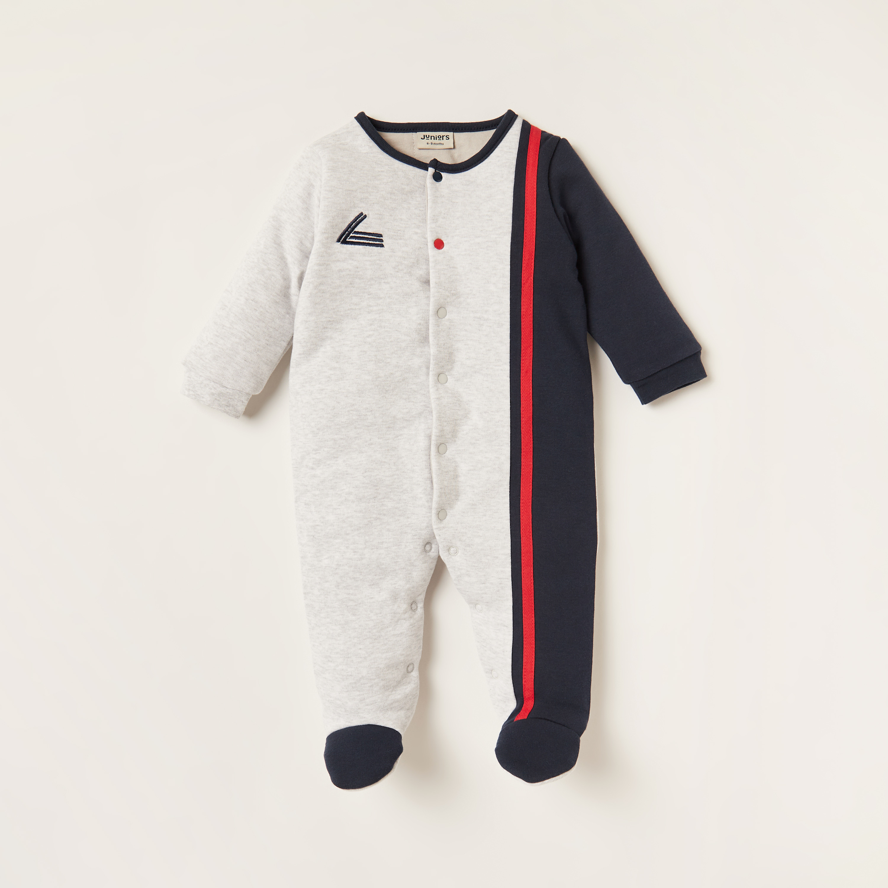 بدلة نوم مغلقة القدمين بقوالب ملونة وأكمام طويلة من جونيورز-baby-boys-clothing-nightwear-sleepsuits-image-1