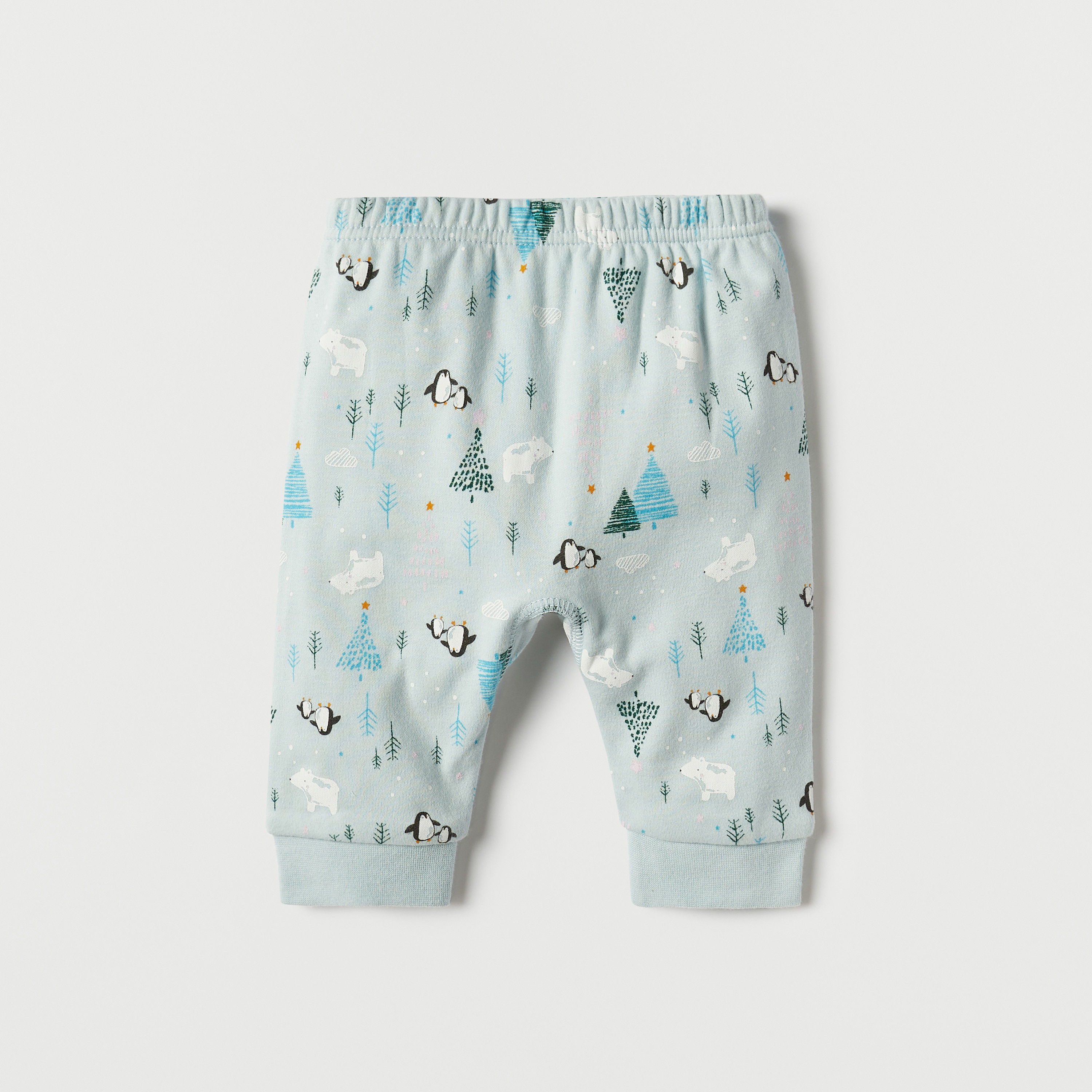 Juniors Penguin Embroidered Long Sleeves T-shirt and Elasticated Pyjama Set-baby-girls-clothing-nightwear-pyjamasets-image-3