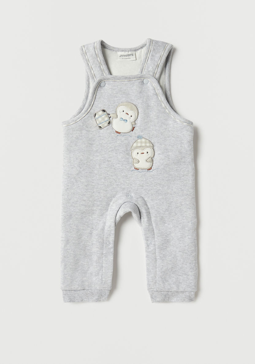 Juniors Penguin Applique Detail T-shirt and Dungarees Set-Rompers%2C Dungarees and Jumpsuits-image-2