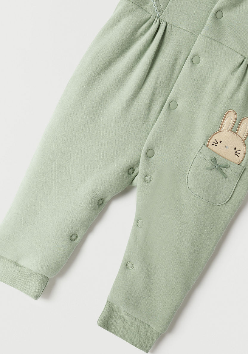 Juniors Bunny Applique Sleepsuit with Hood and Ruffles-Sleepsuits-image-3