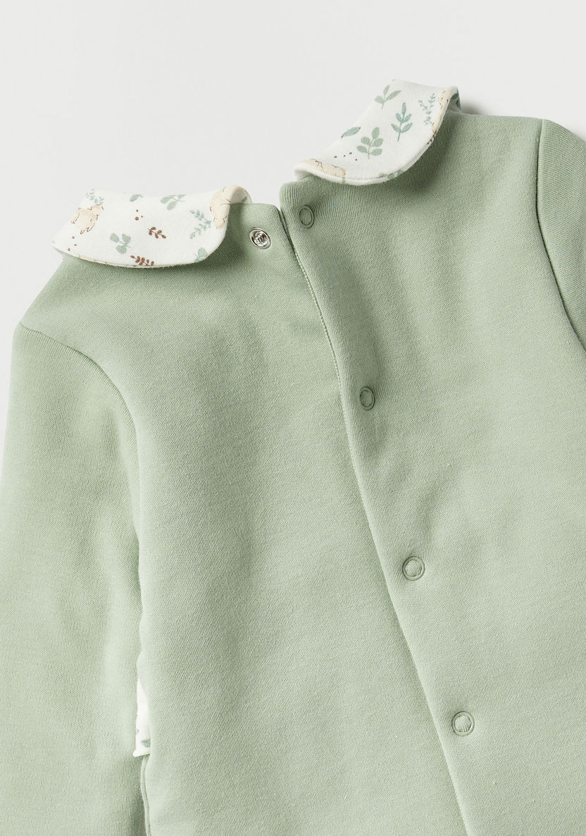 Juniors Bunny Applique Sleepsuit with Ruffles and Collar-Sleepsuits-image-3