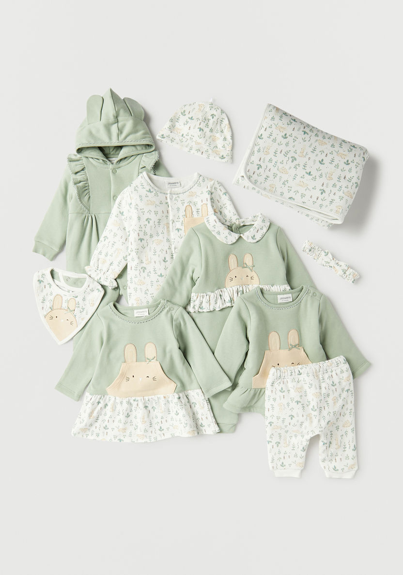 Juniors Bunny Applique Sleepsuit with Ruffles and Collar-Sleepsuits-image-4