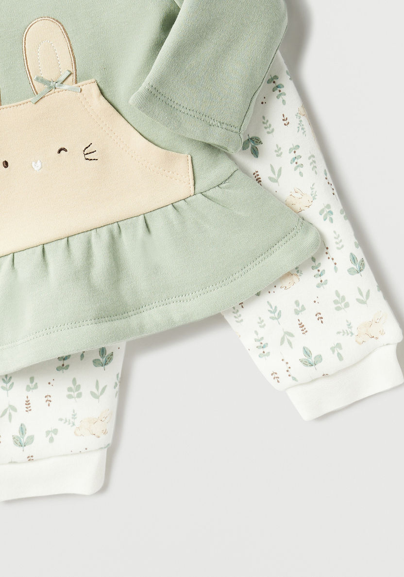 Juniors Applique Detail Top and Pyjama Set-Pyjama Sets-image-4