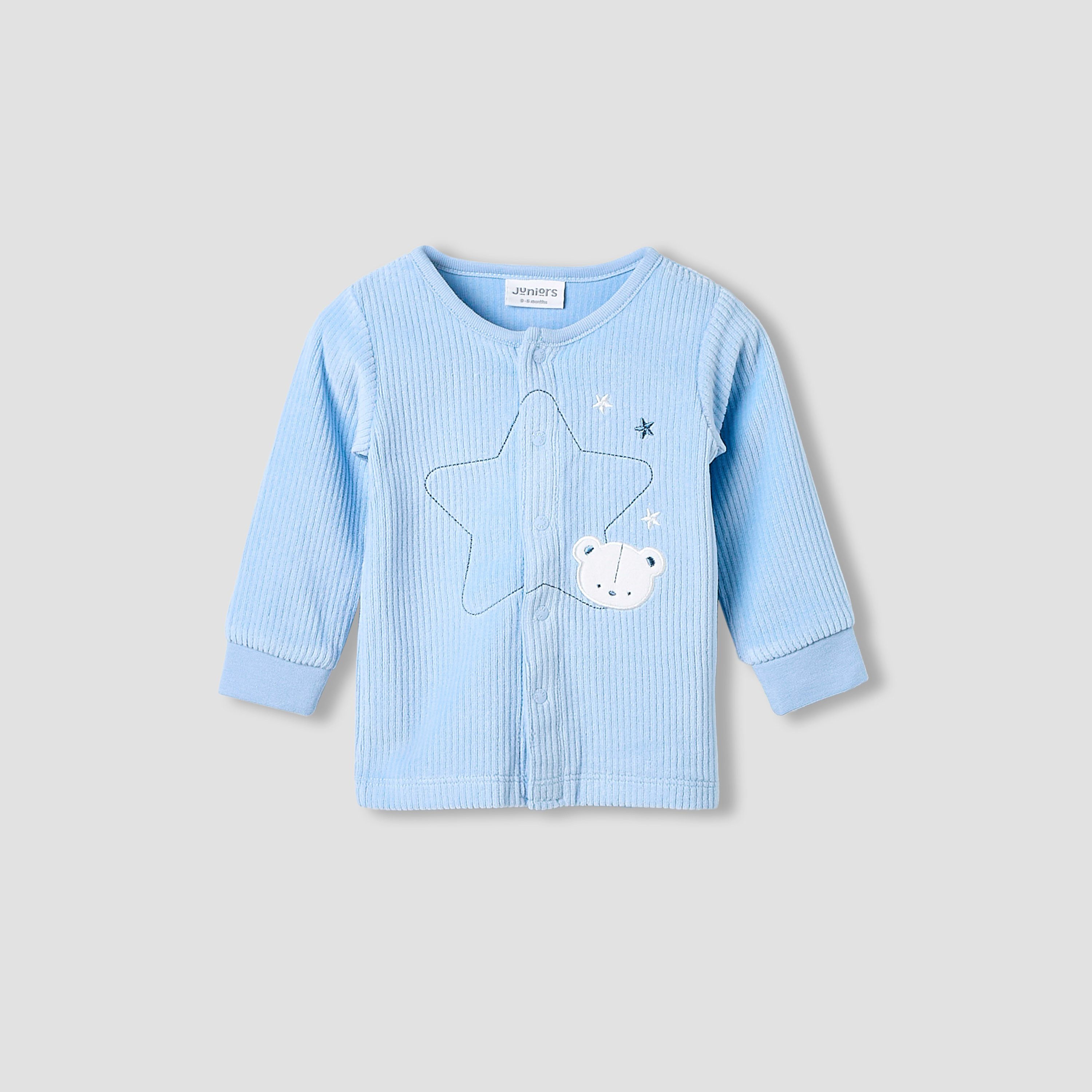 طقم بيجاما مطرز بياقة مستديرة وأكمام طويلة من جونيورز-baby-boys-clothing-winterwear-setsandcoords-image-6