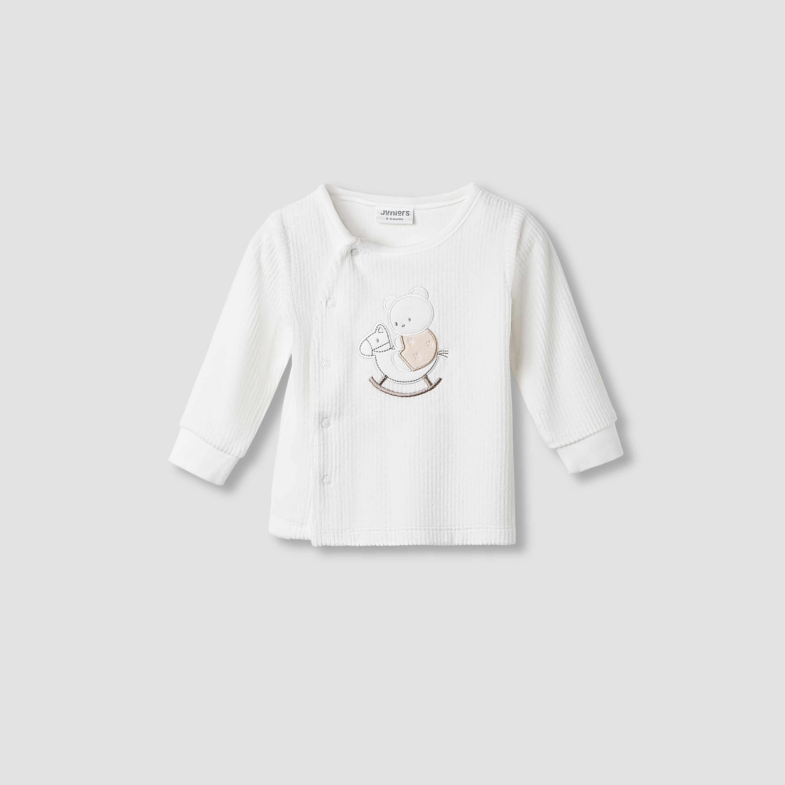 Juniors Pyjama Set with Bear Applique - Velour - Long Sleeves - Round Neck-baby-boys-clothing-winterwear-setsandcoords-image-2