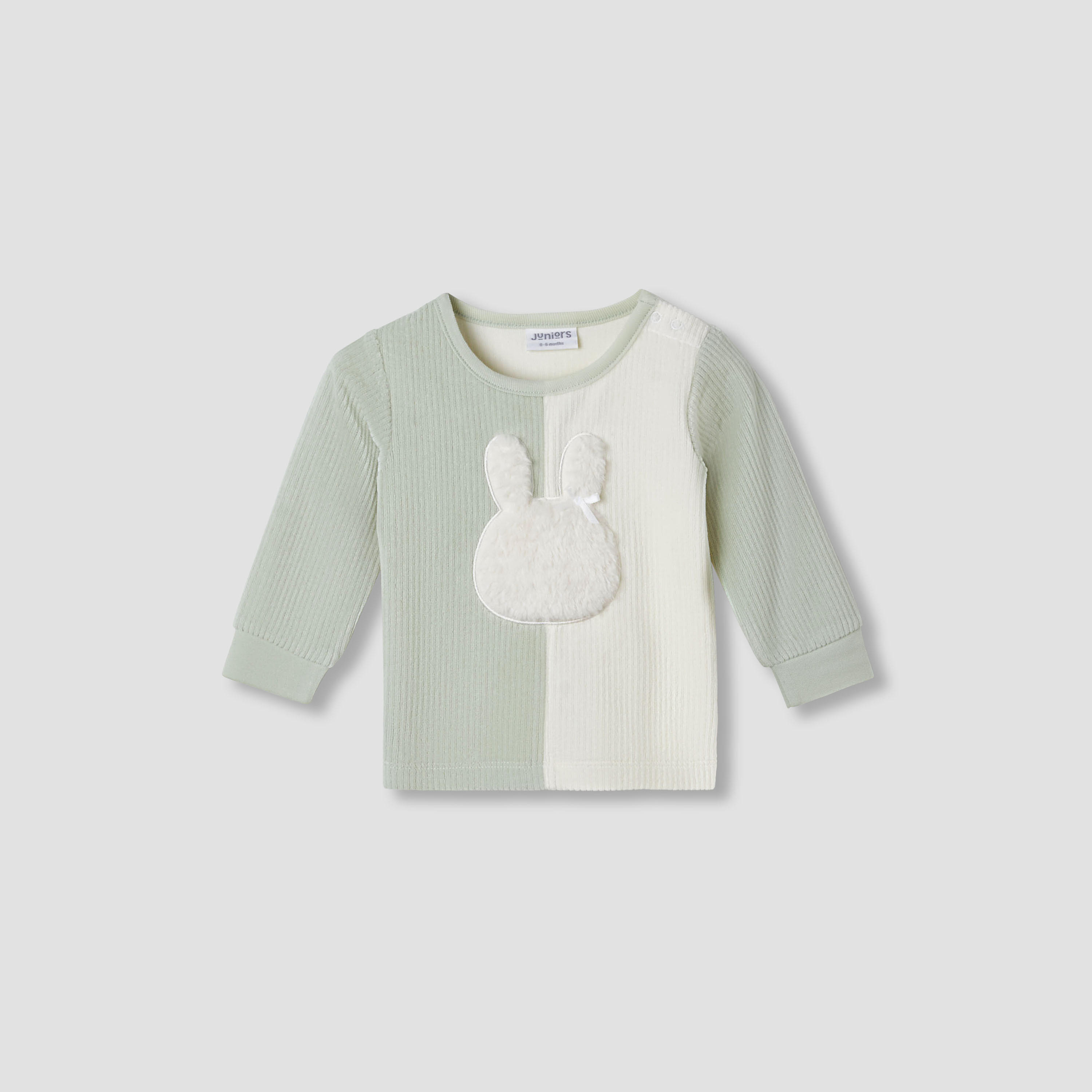 Juniors Pyjama Set with Bunny Applique - Velour - Long Sleeves - Round Neck-baby-girls-clothing-nightwear-pyjamasets-image-2
