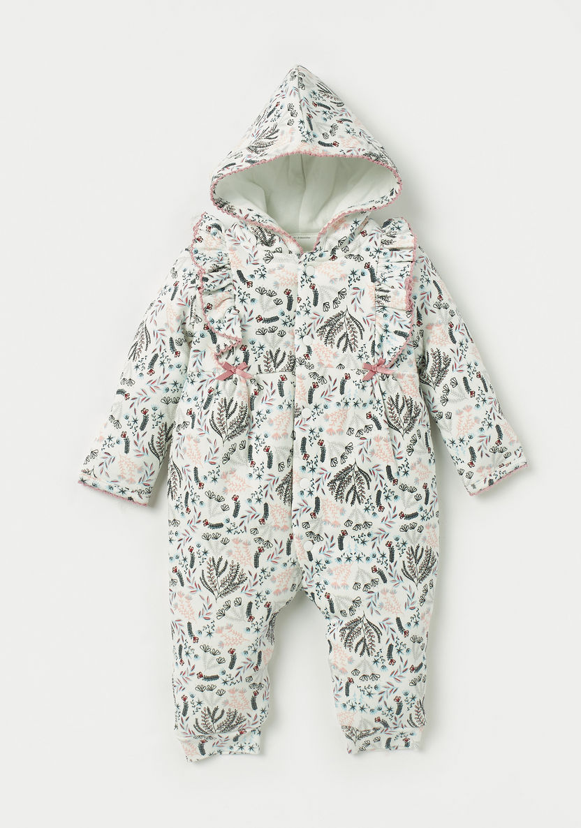 Juniors All-Over Floral Print Sleepsuit with Hood-Sleepsuits-image-0