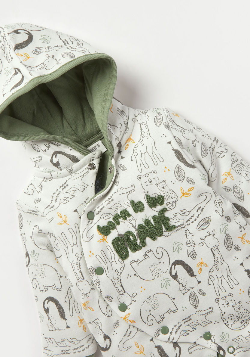 Juniors Typography Detail Sleepsuit with Hood-Sleepsuits-image-2