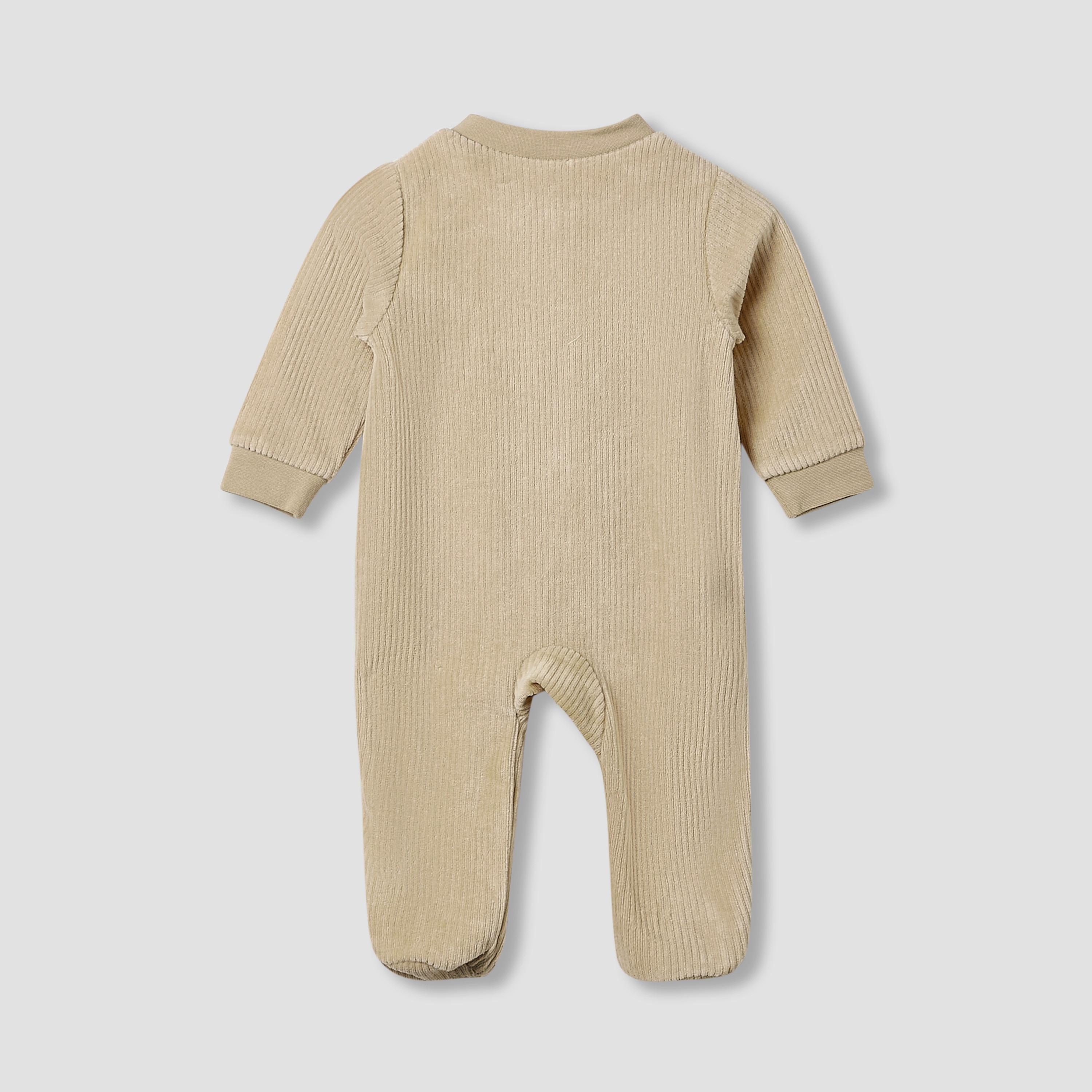 Juniors Round Neck Sleepsuit with Corduroy Texture - Cotton Blend - Long Sleeves-baby-boys-clothing-nightwear-sleepsuits-image-2