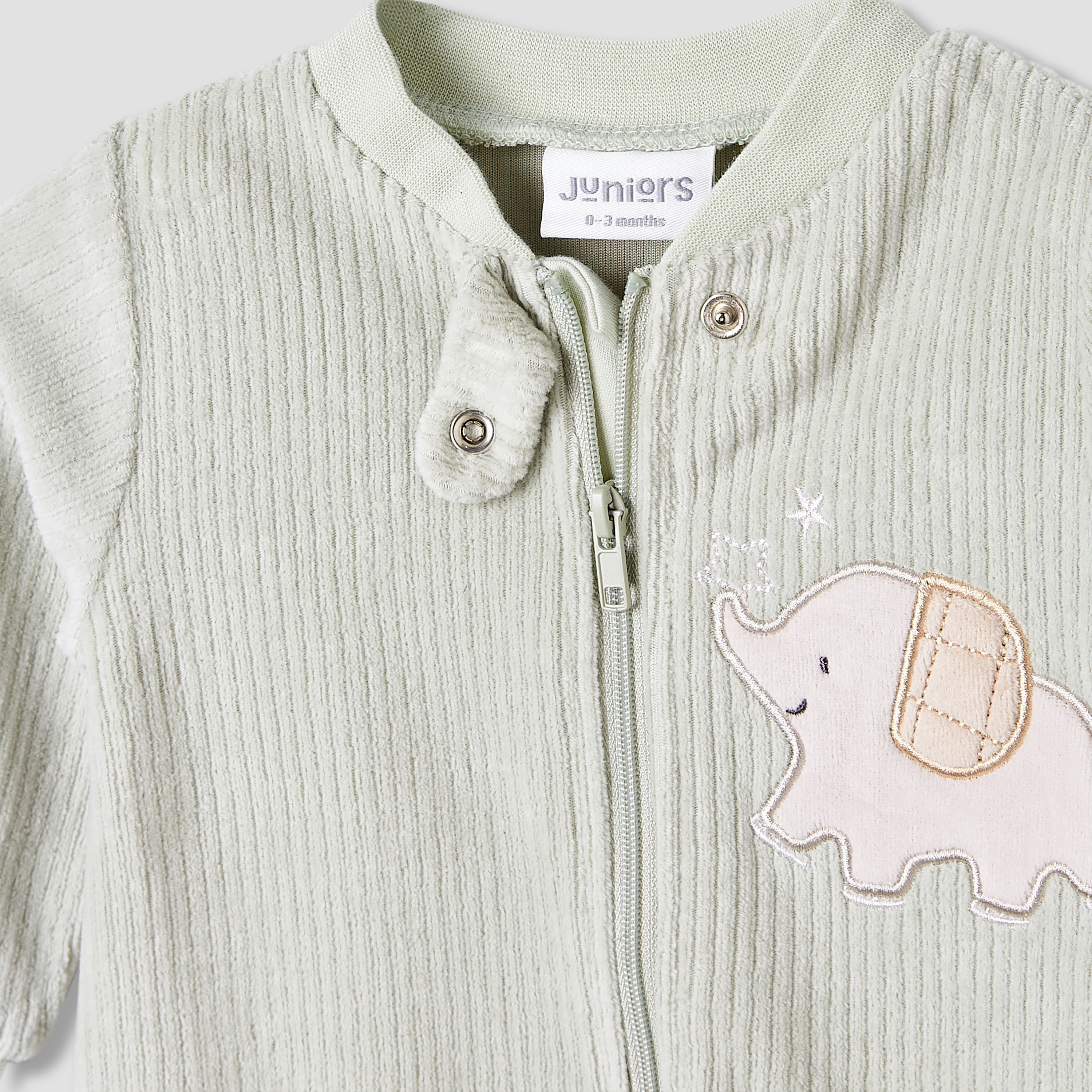 Juniors Crew Neck Sleepsuit with Corduroy Texture - Cotton Blend - Long Sleeves-baby-boys-clothing-nightwear-sleepsuits-image-3